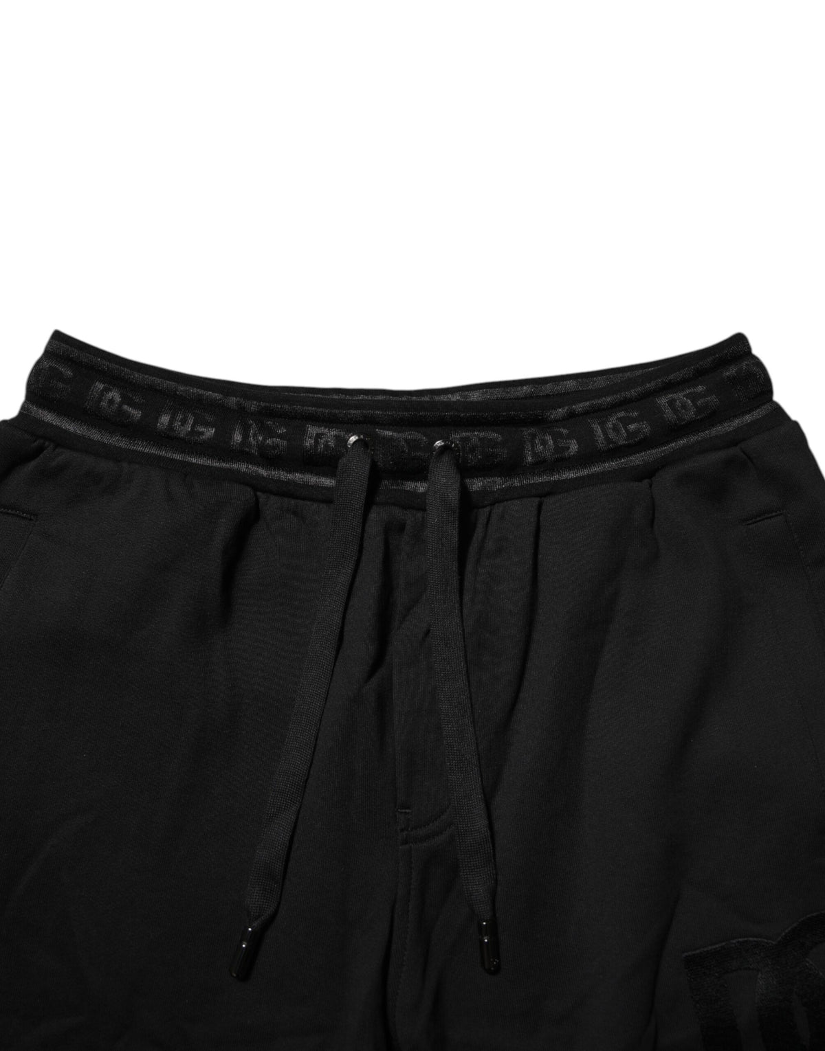 New Dolce & Gabbana Black Cotton Drawstring Jogger Pants