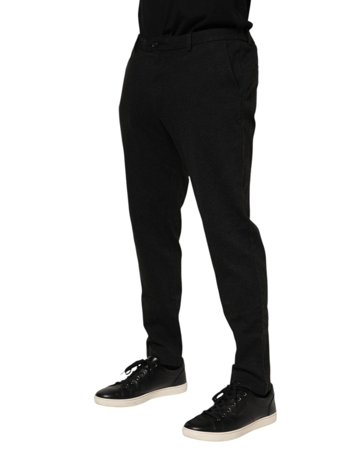 New Dolce & Gabbana Dark Gray Viscose Dress Men Pants