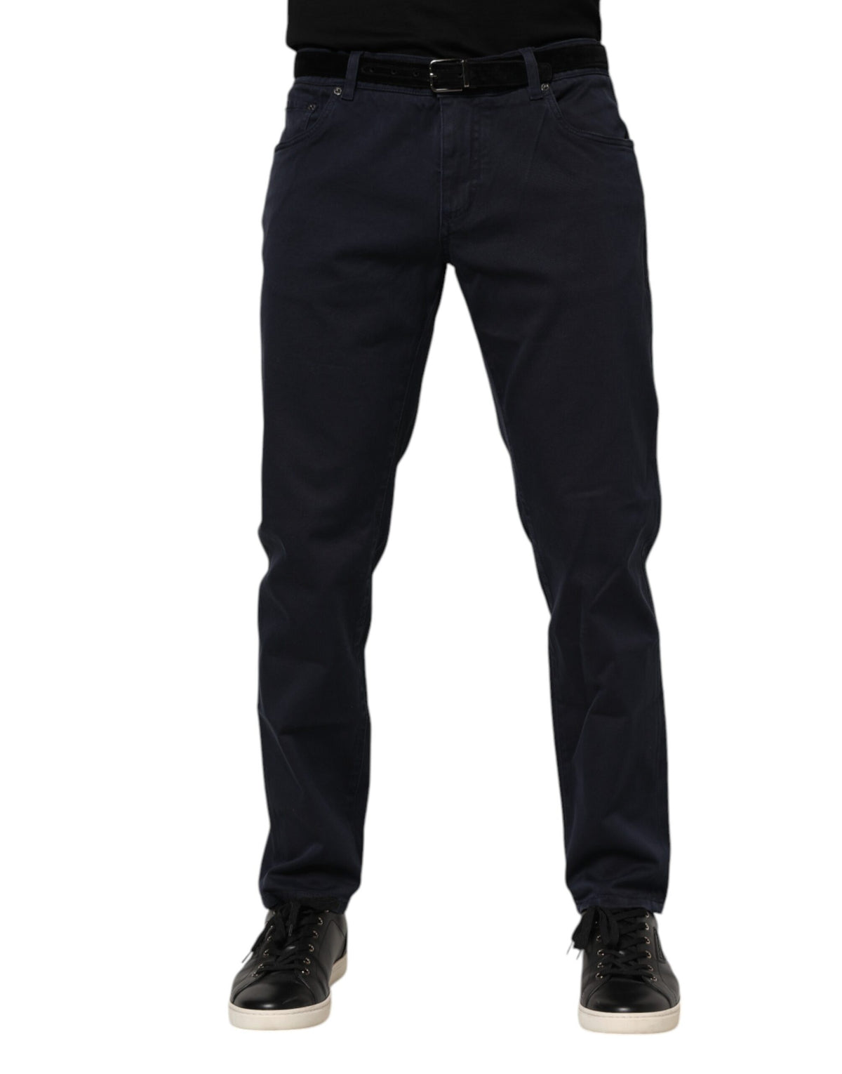 New Dolce & Gabbana Blue Cotton Tapered Denim Jeans