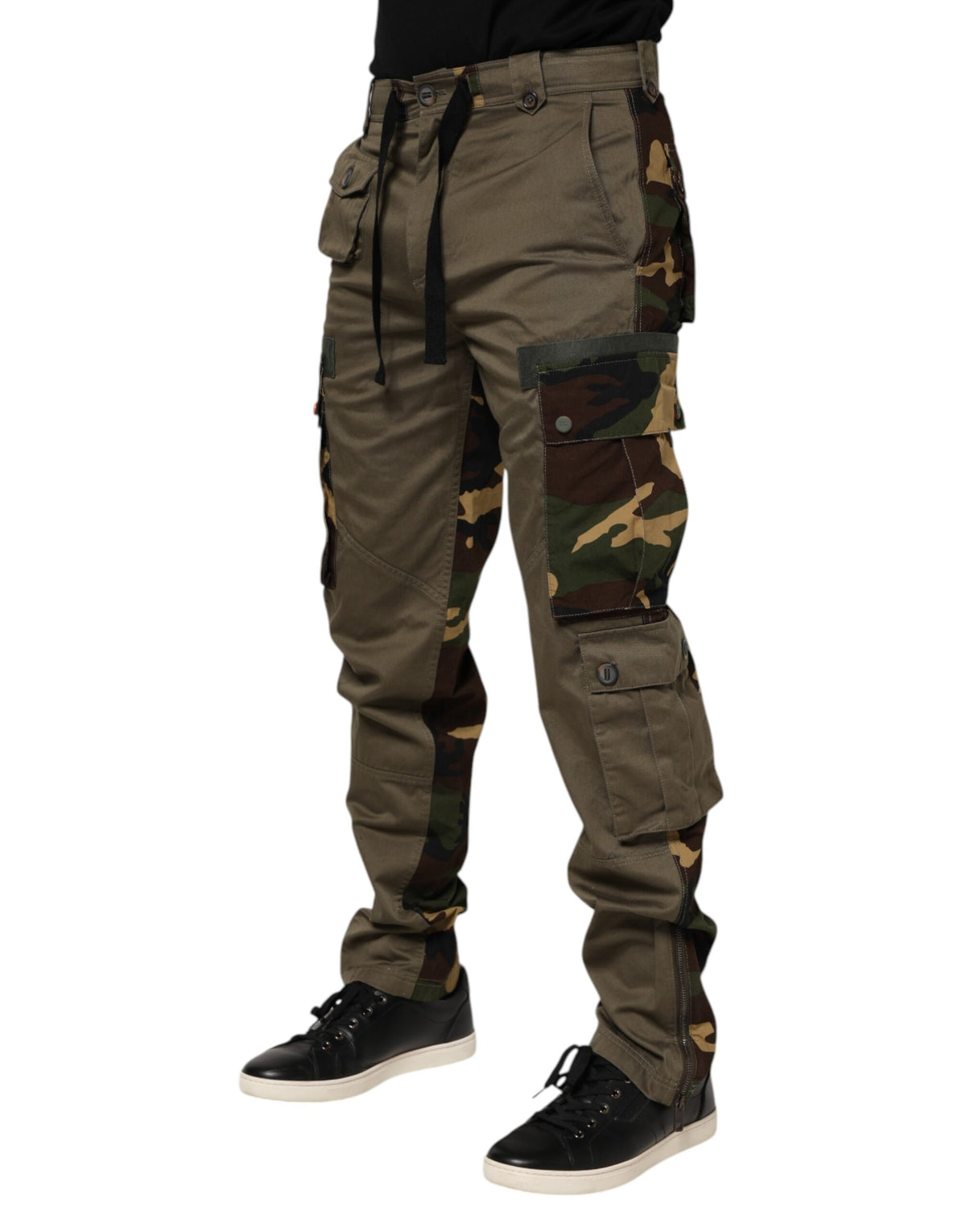 New Dolce & Gabbana Brown Cotton Camouflage Cargo Pants