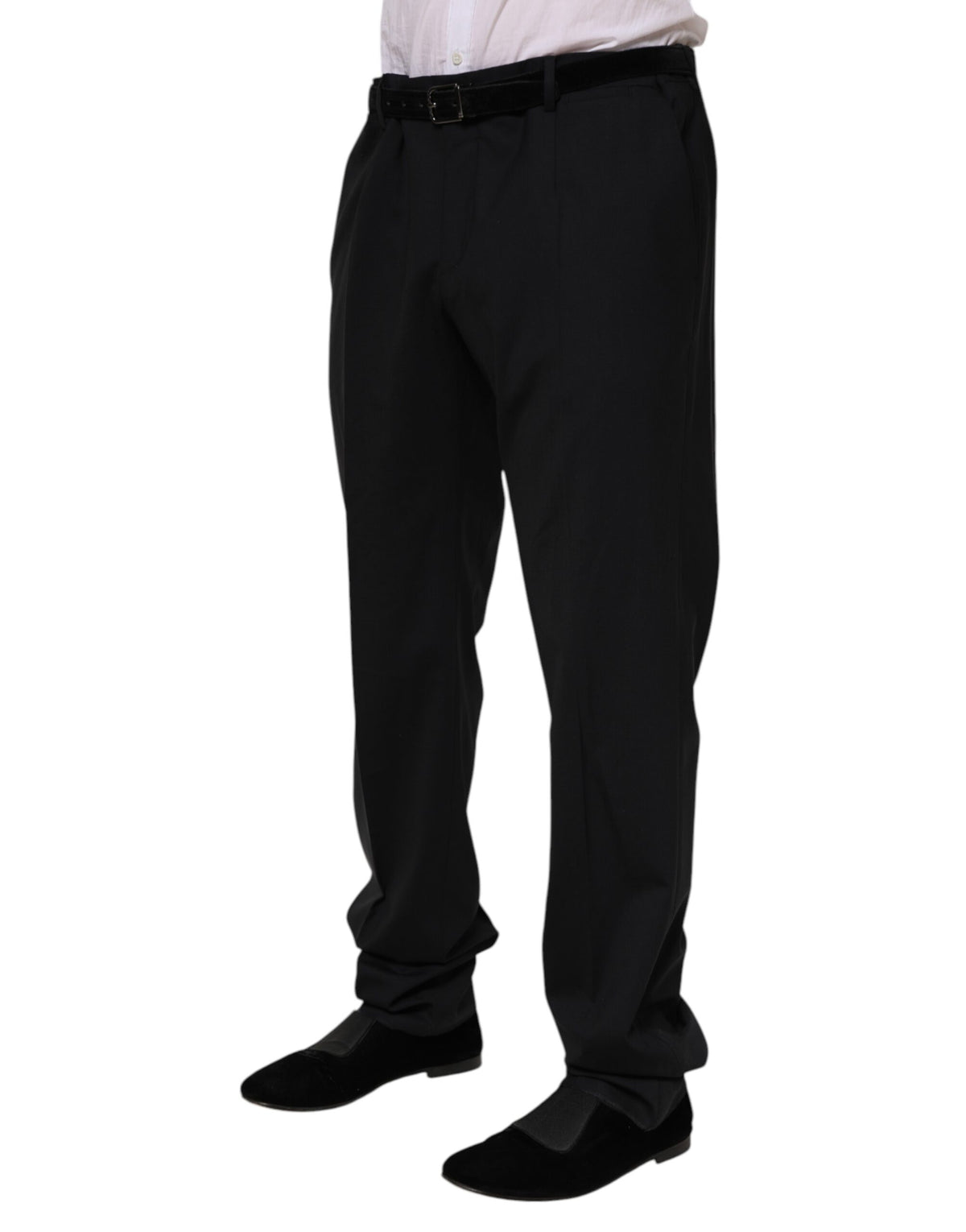 New Dolce & Gabbana Black Wool Formal Dress Pants
