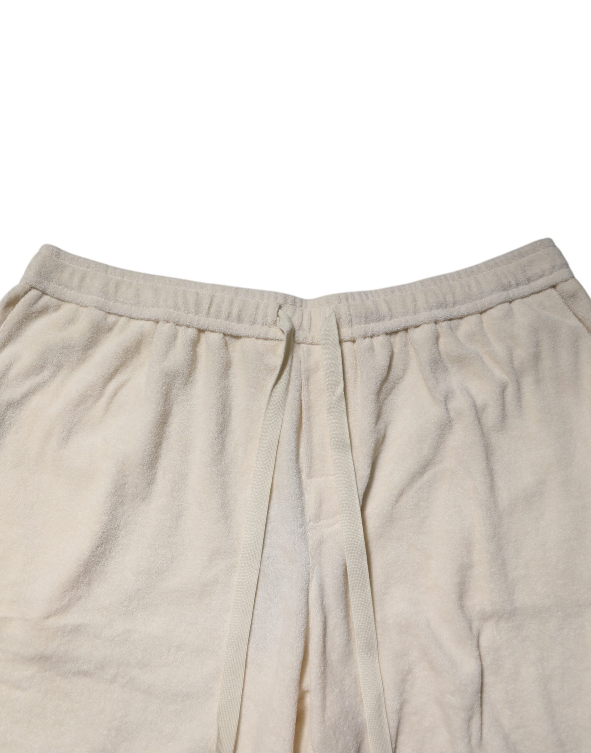New Dolce & Gabbana Ivory Cotton Men Bermuda Sweatshorts Shorts