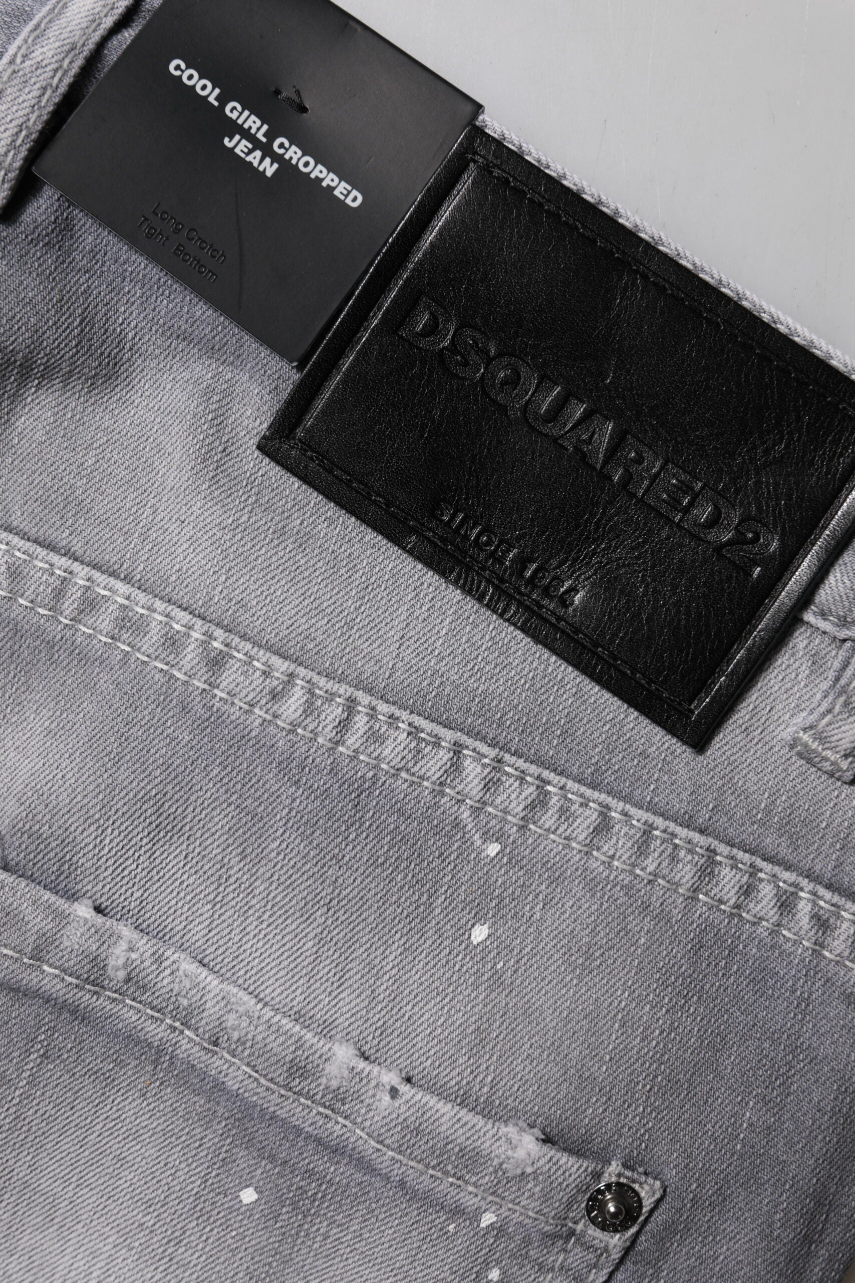 New Dsquared² Gray Washed Mid Waist Tapered Jeans