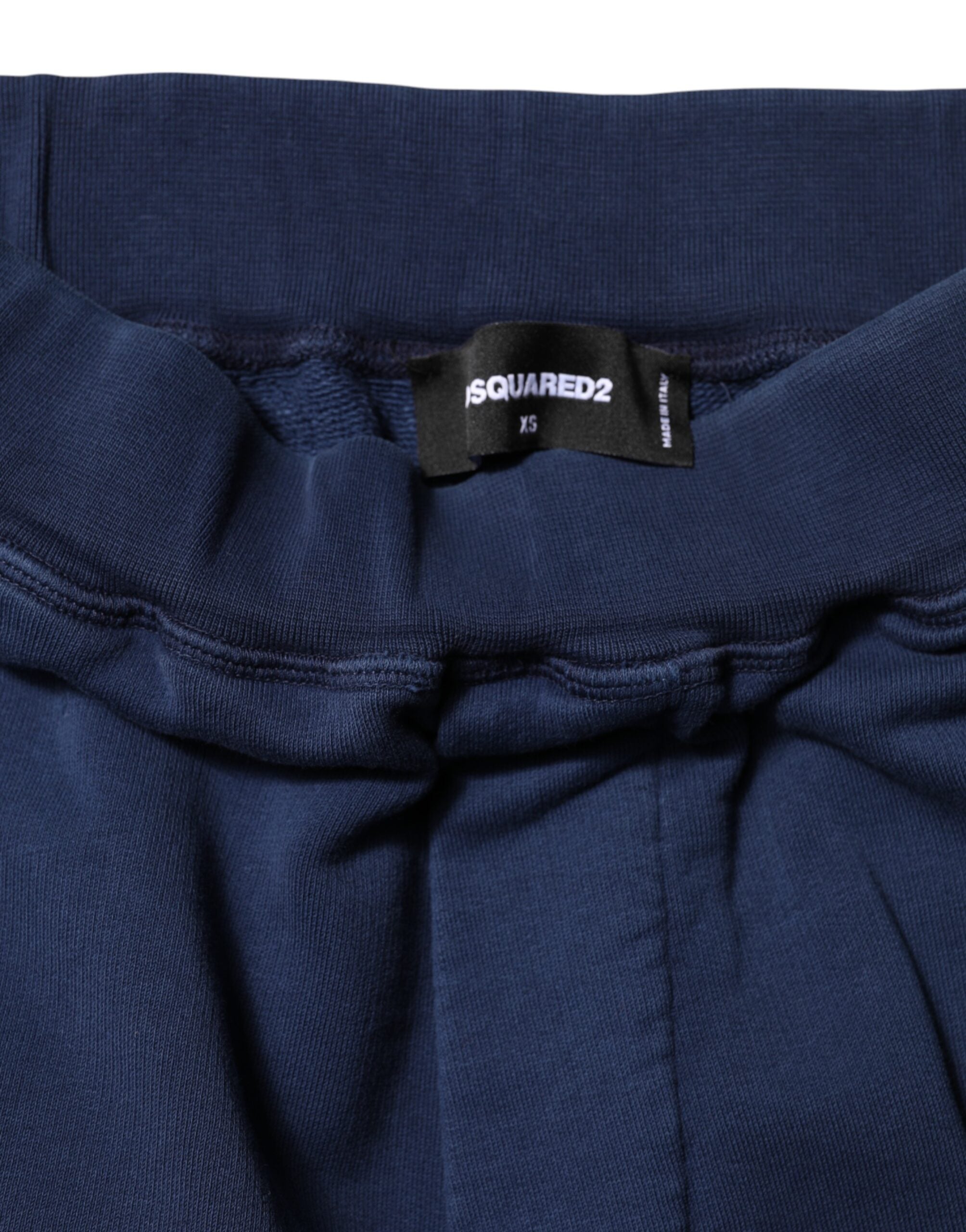 New Dsquared² Blue Cotton Mid Waisted Jogger Pants