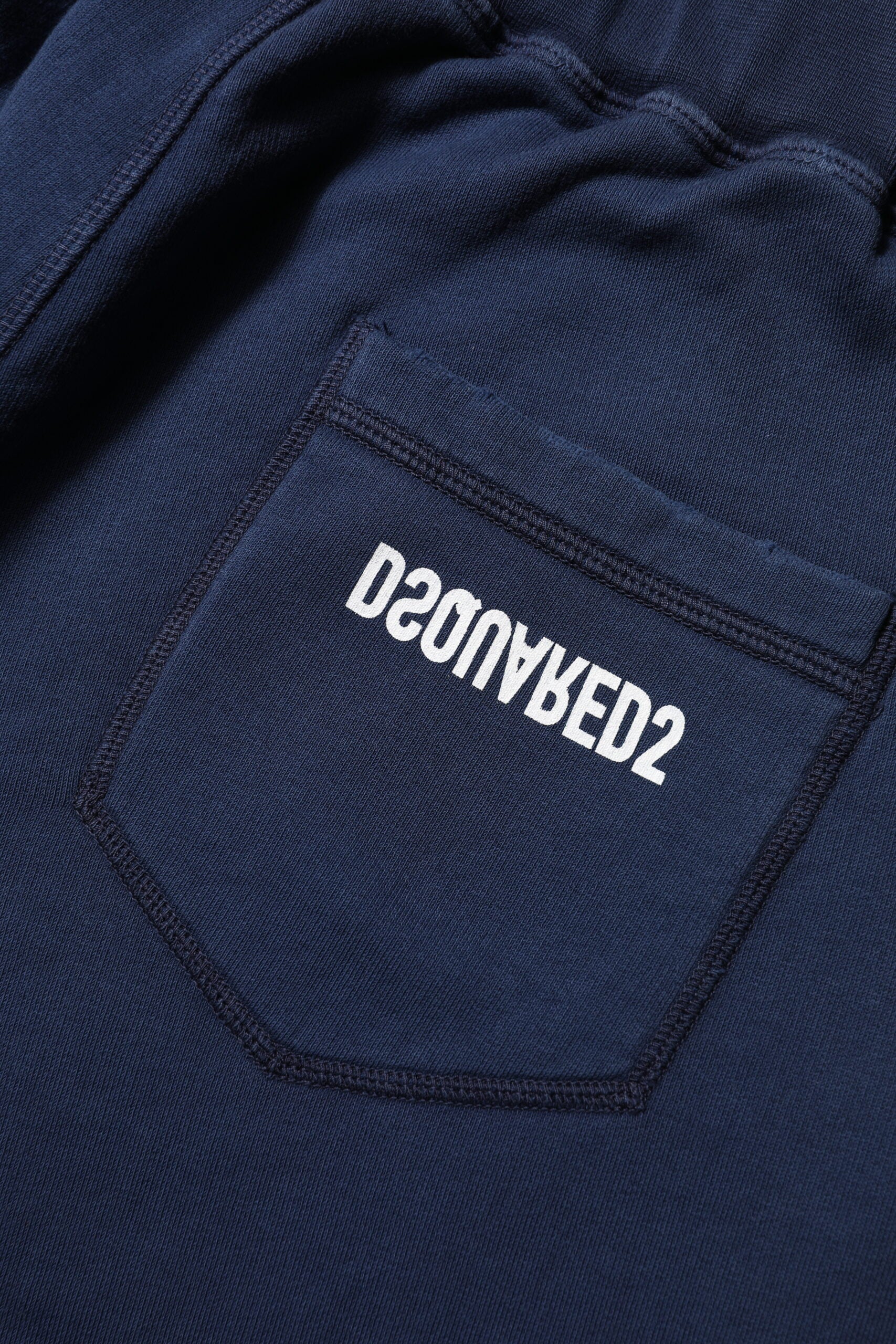 New Dsquared² Blue Cotton Mid Waisted Jogger Pants
