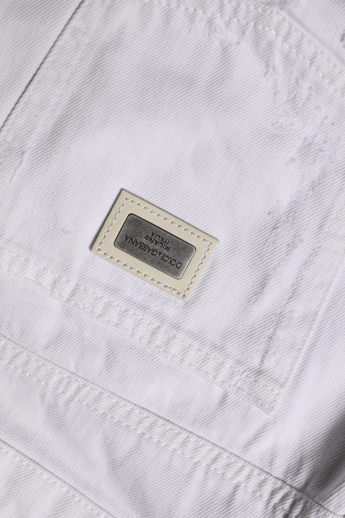 New Dolce & Gabbana White Cotton Mid Waisted Women Denim Jeans