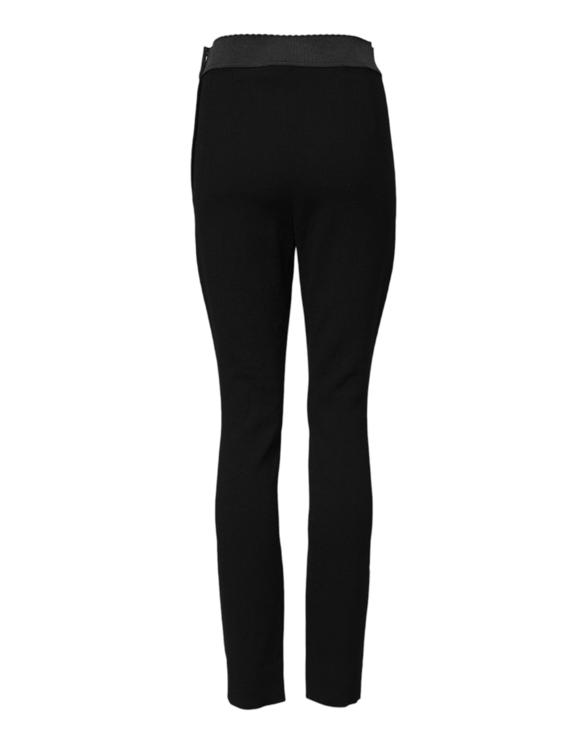 New Dolce & Gabbana Black Wool Leggings Stretch Pants