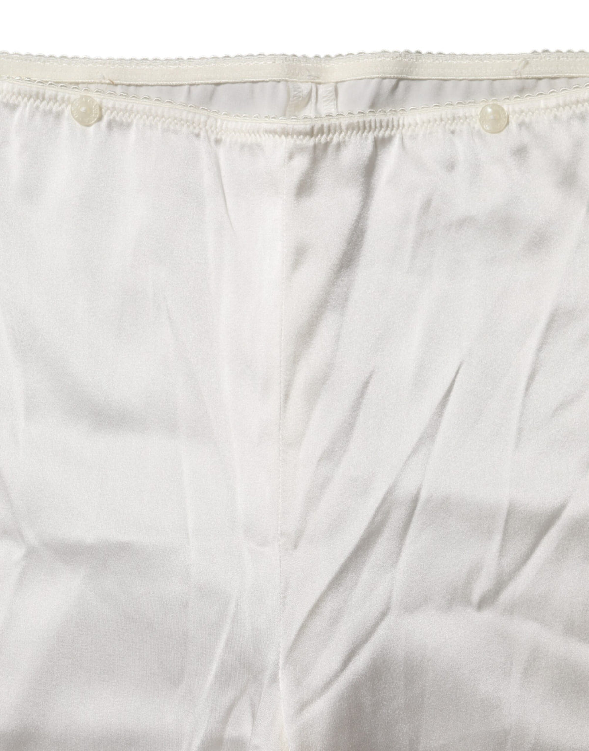 New Dolce & Gabbana Ivory Silk Tapered High Waist Pants