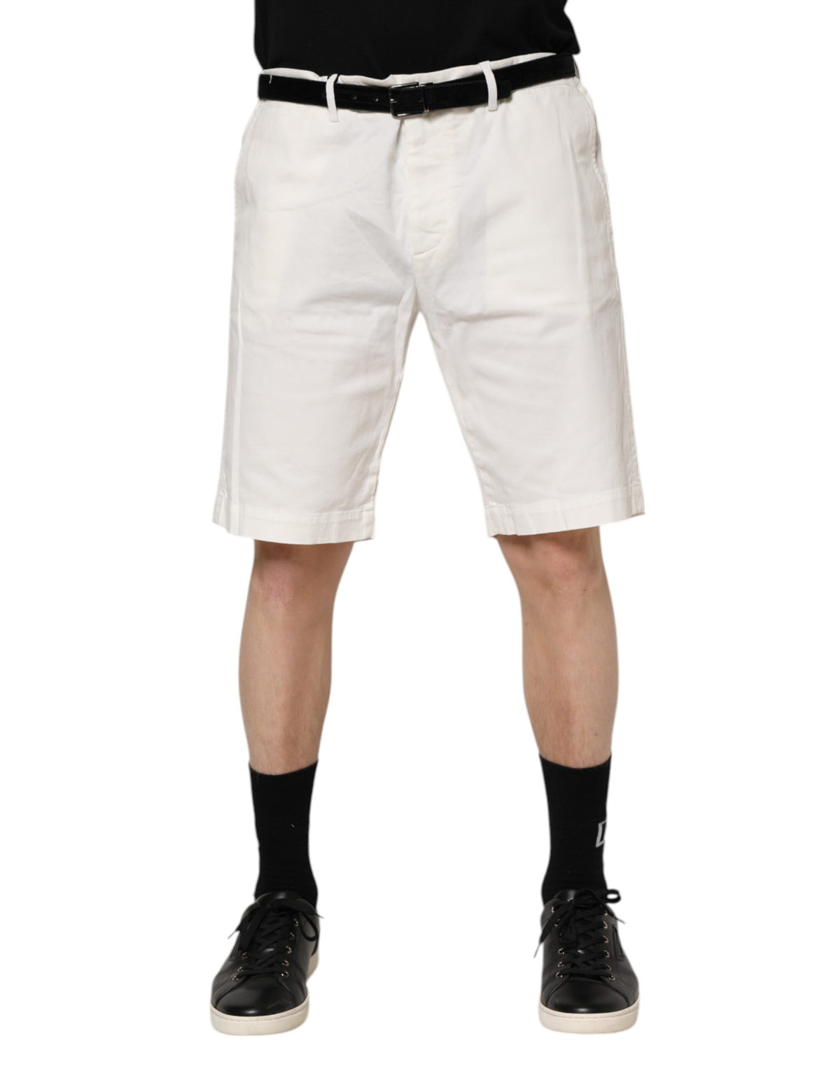 New Dolce & Gabbana White Chinos Cotton Stretch Men Casual Shorts