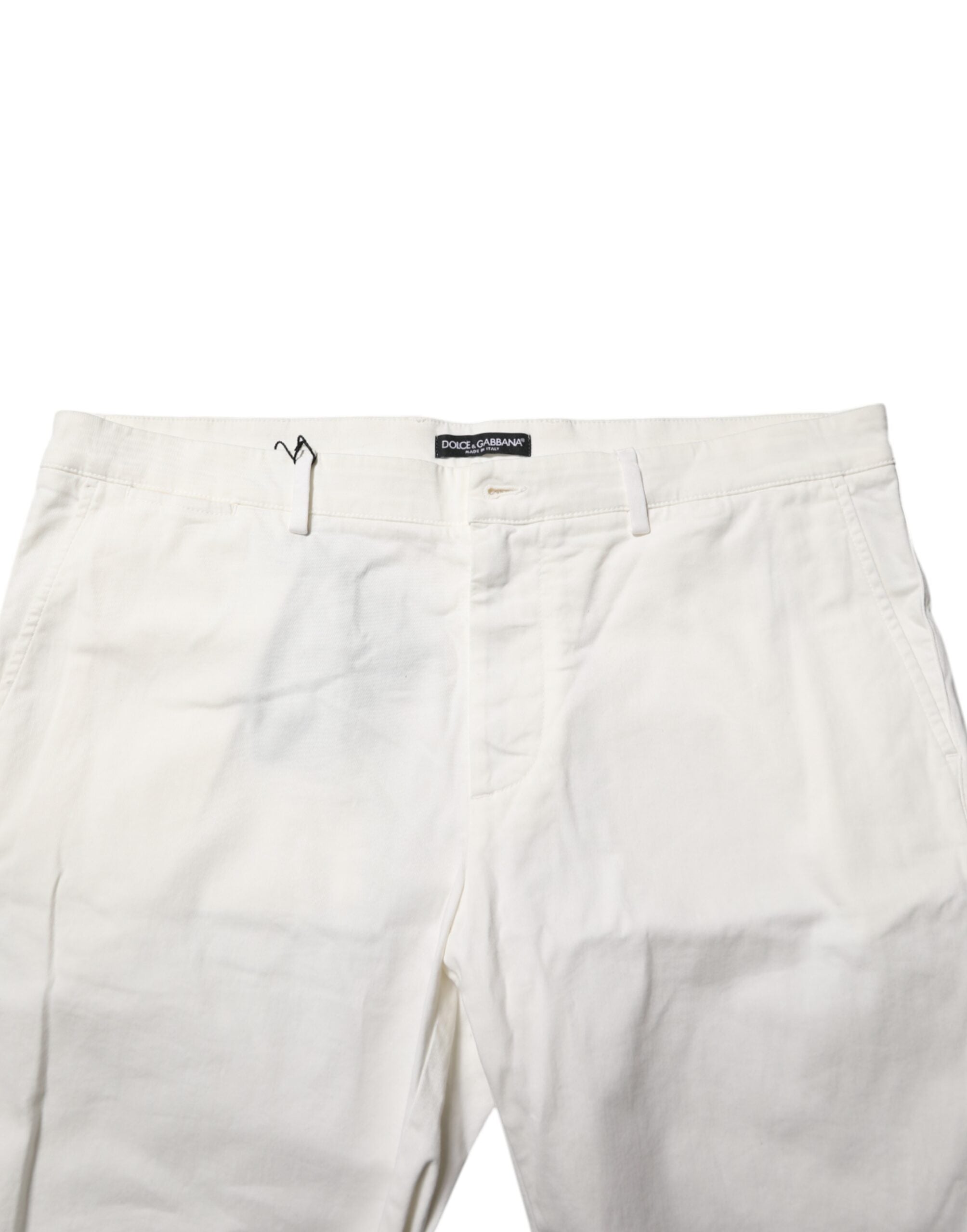 New Dolce & Gabbana White Chinos Cotton Stretch Men Casual Shorts