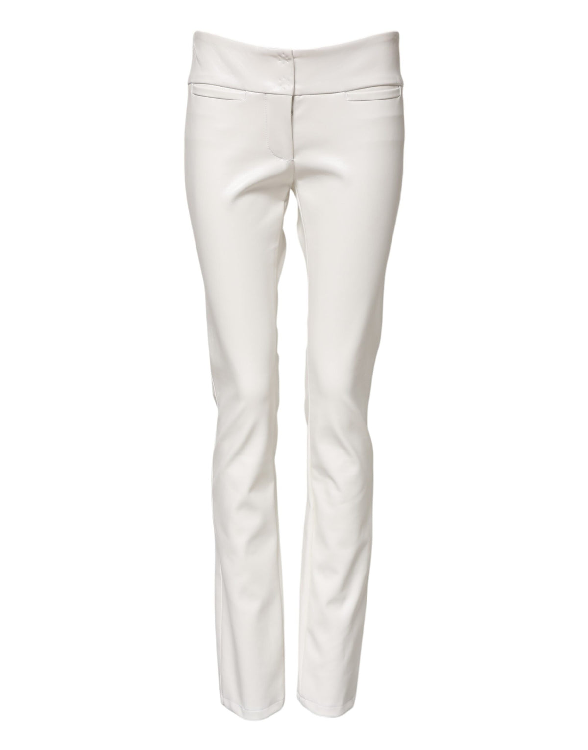 New Dolce & Gabbana White High Waist Tapered Pants