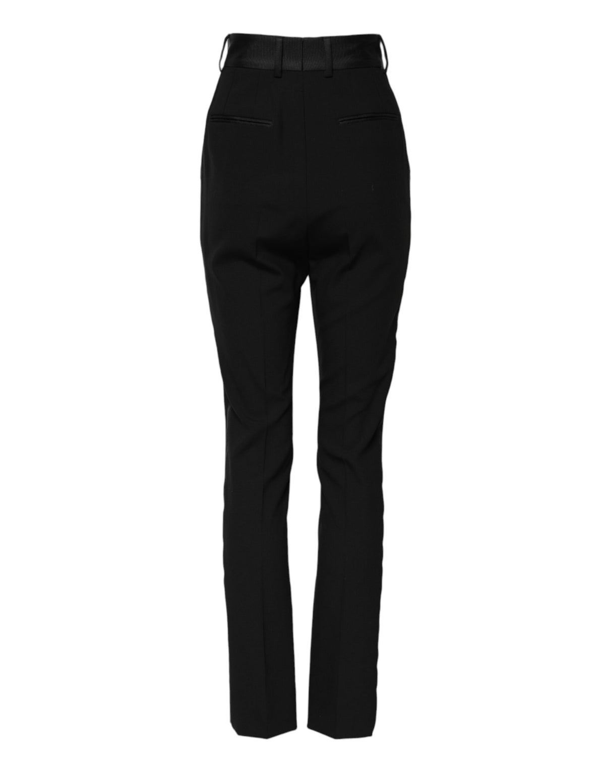 New Dolce & Gabbana Black Wool High Waist Skinny Pants