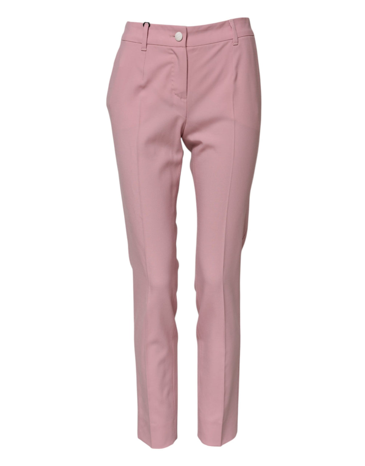 New Dolce & Gabbana Pink Wool High Waist Tapered Pants