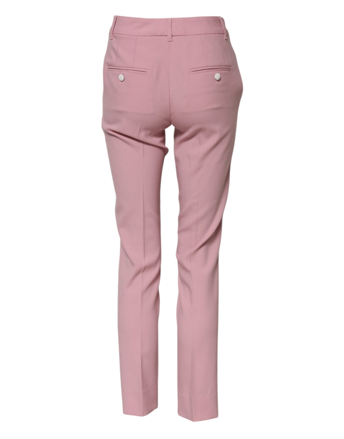 New Dolce & Gabbana Pink Wool High Waist Tapered Pants
