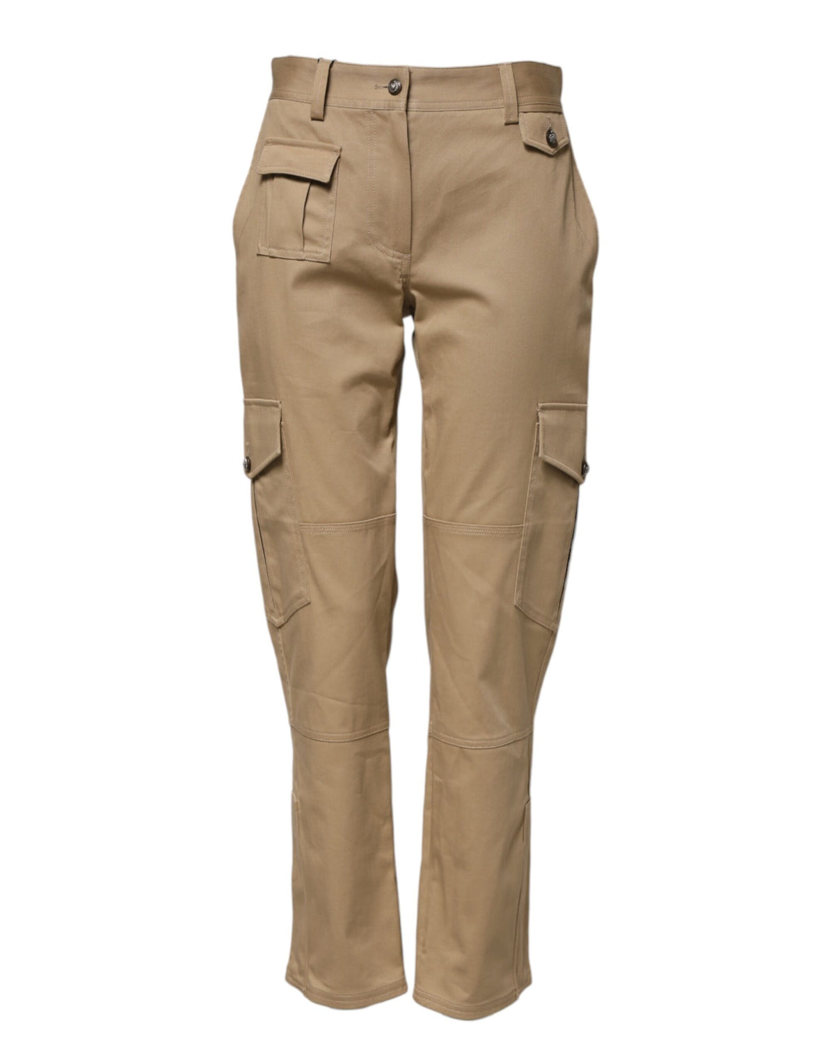 New Dolce & Gabbana Beige Mid Waist Cargo Tapered Pants