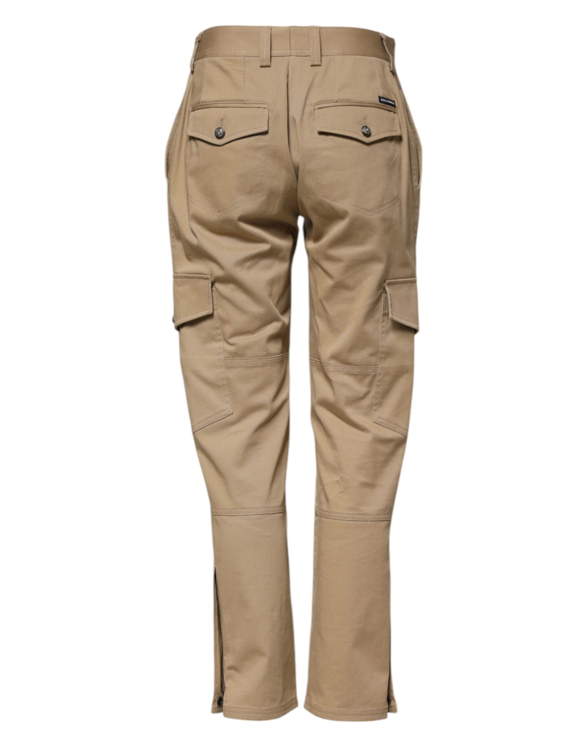 New Dolce & Gabbana Beige Mid Waist Cargo Tapered Pants