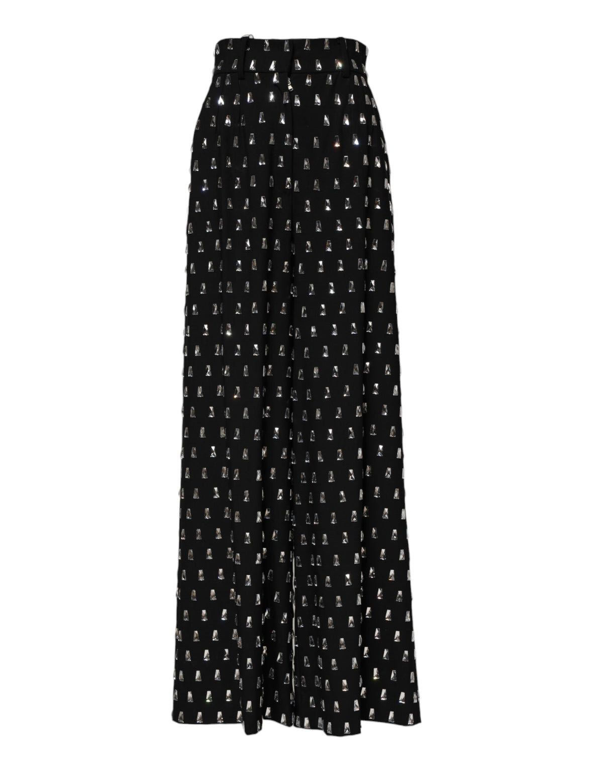 New Dolce & Gabbana Black Crystal Embellished Wide Leg Pants