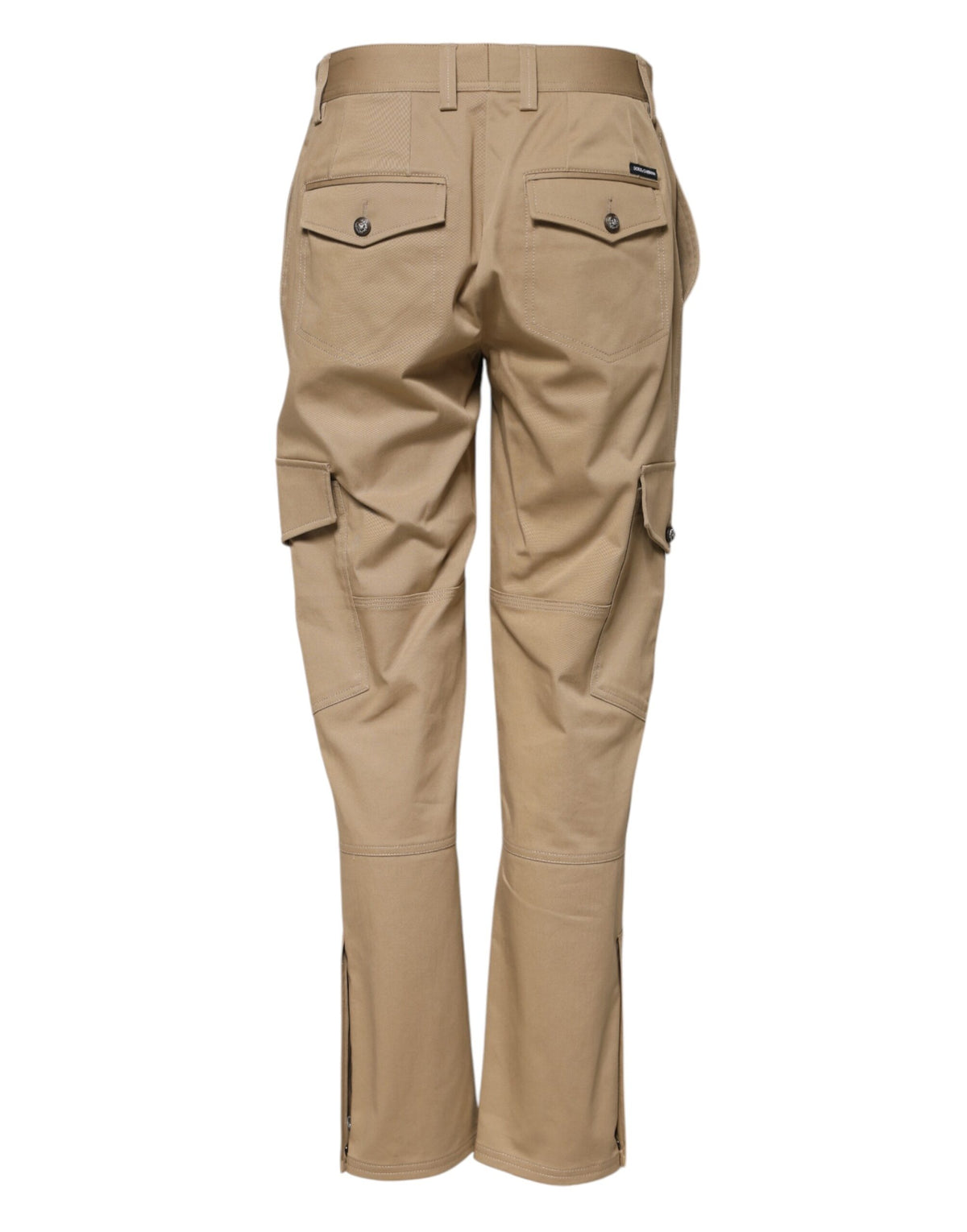 New Dolce & Gabbana Beige Mid Waist Cargo Tapered Pants