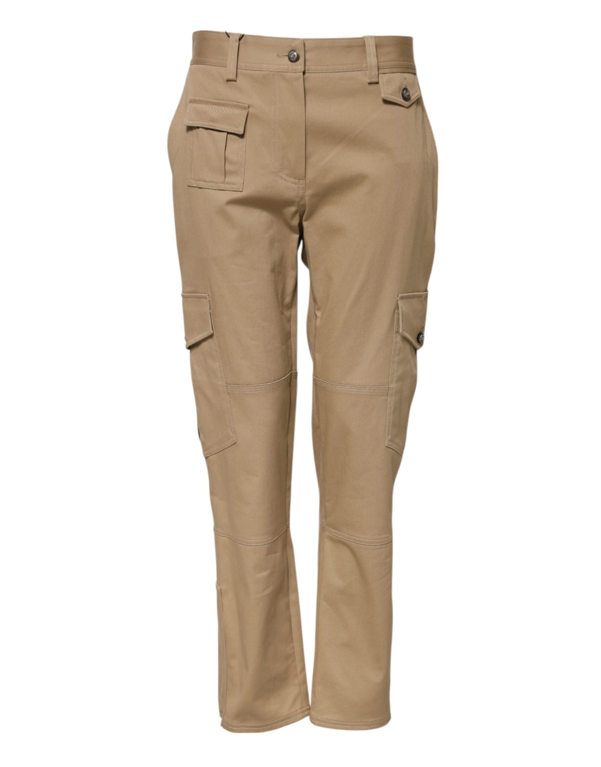 New Dolce & Gabbana Beige Mid Waist Cargo Tapered Pants