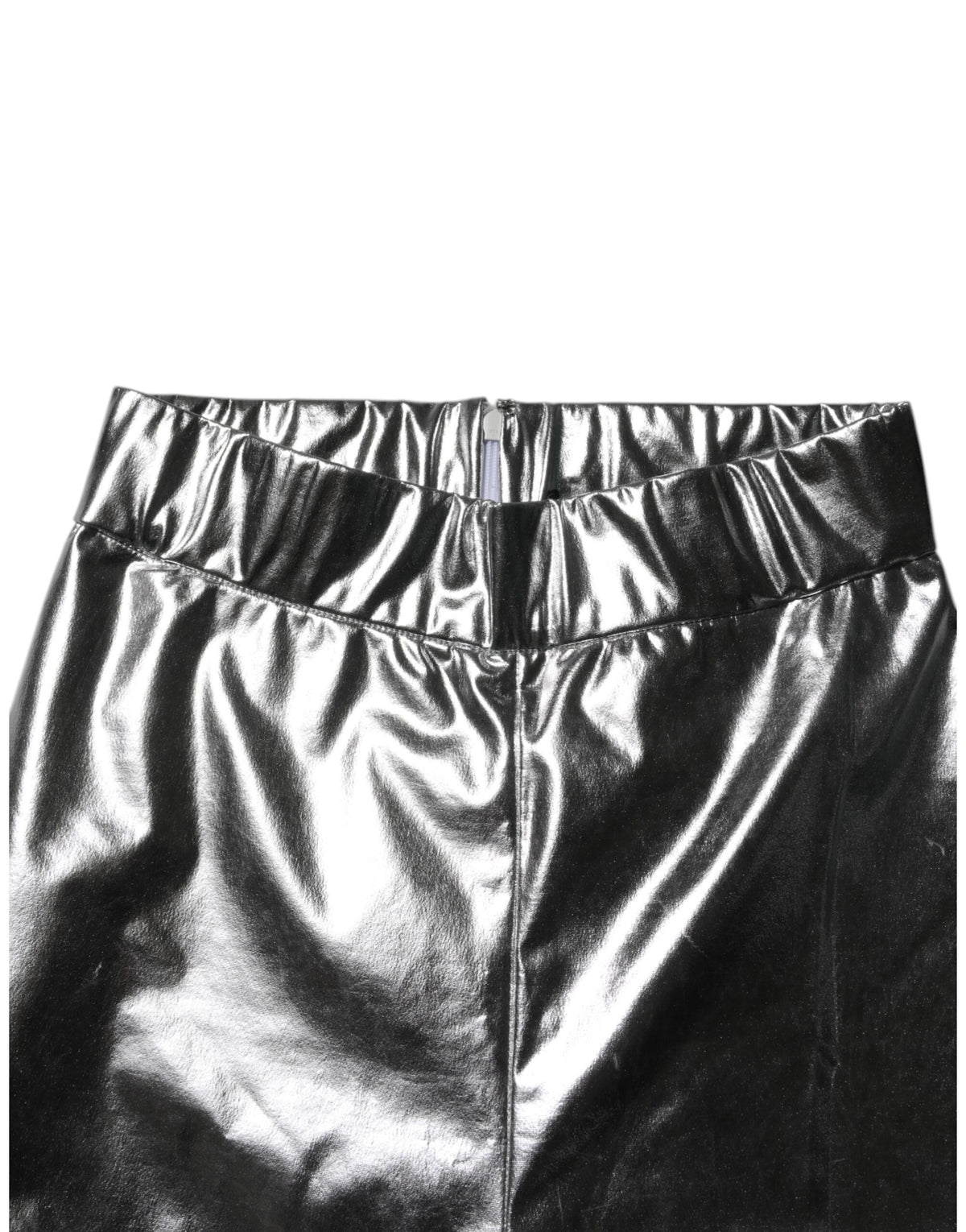 New Dolce & Gabbana Metallic Silver Slim Fit Leggings Pants