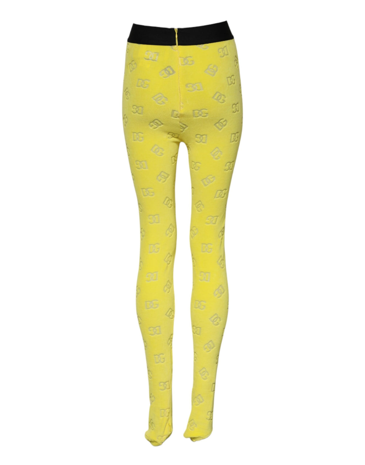 New Dolce & Gabbana Yellow Logo Slim Fit Leggings Pants