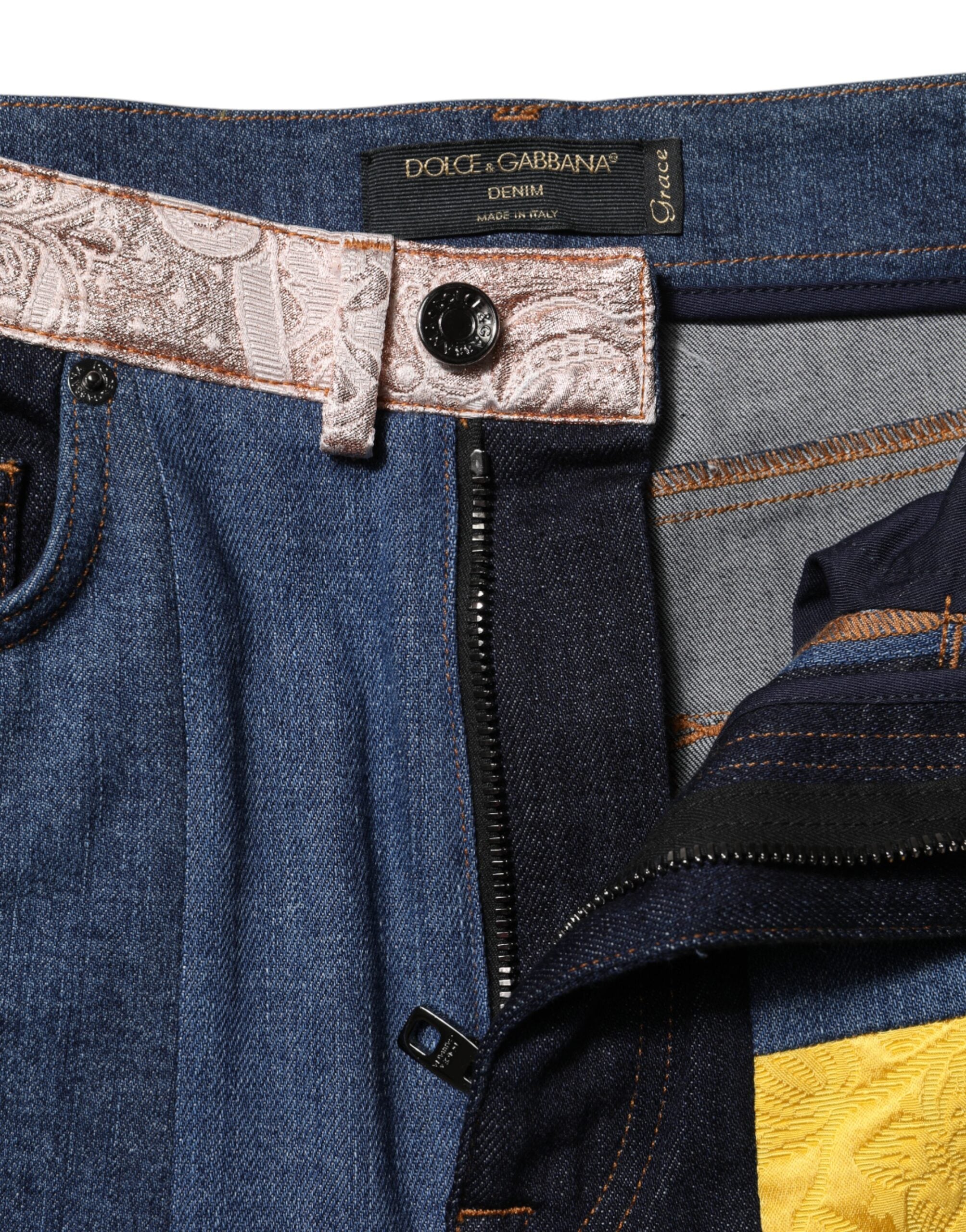 New Dolce & Gabbana Patchwork Skinny Denim Jeans