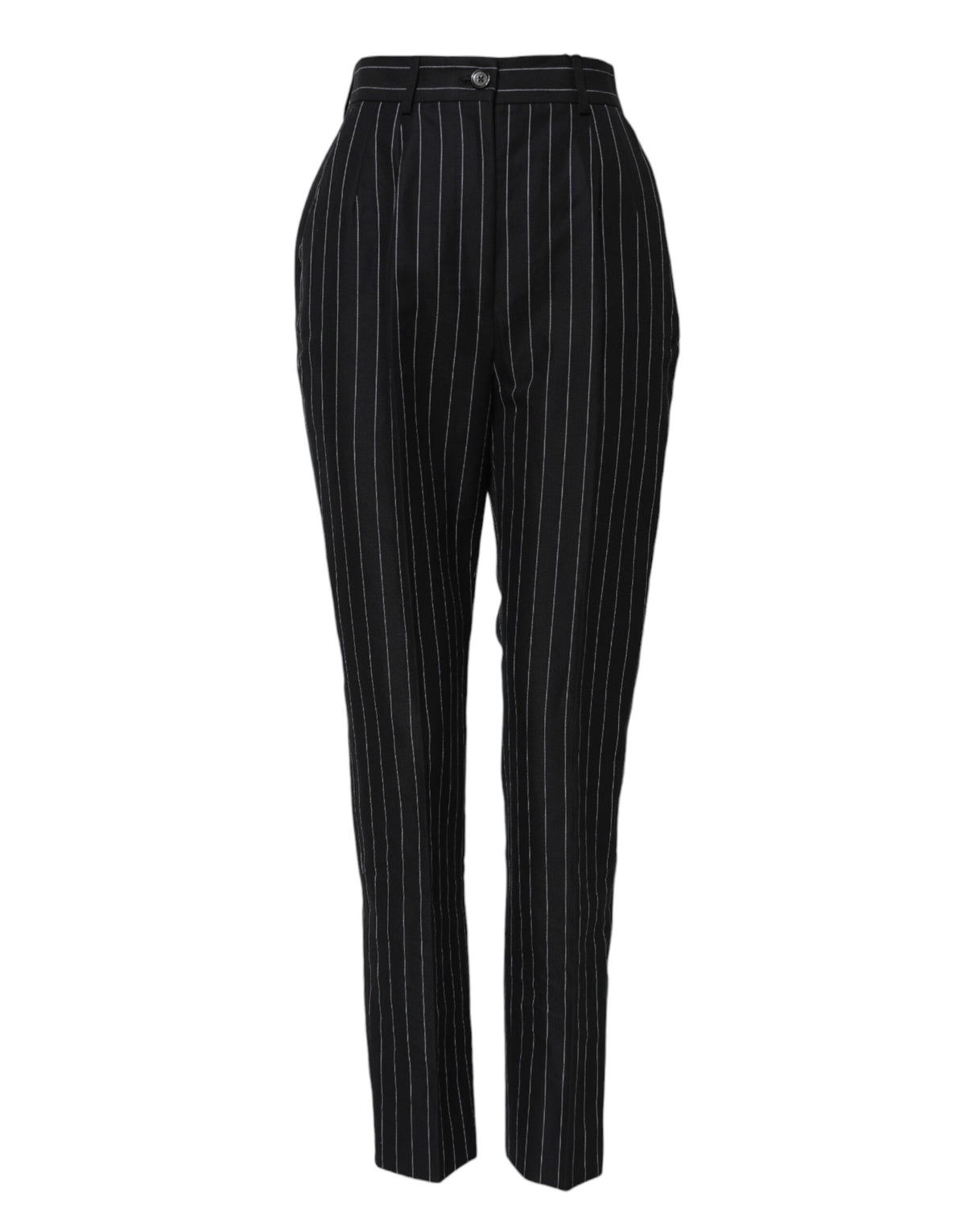 New Dolce & Gabbana Black Stripes High Waist Tapered Pants