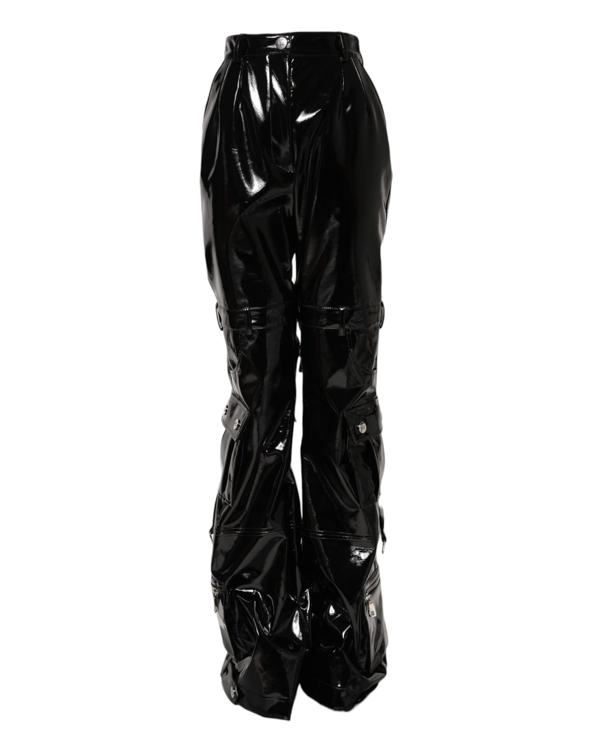 New Dolce & Gabbana Black High Waist Cargo Bootcut Pants