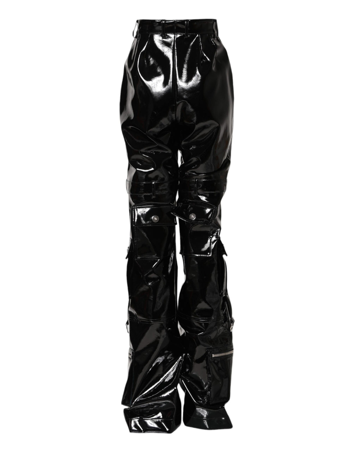 New Dolce & Gabbana Black High Waist Cargo Bootcut Pants