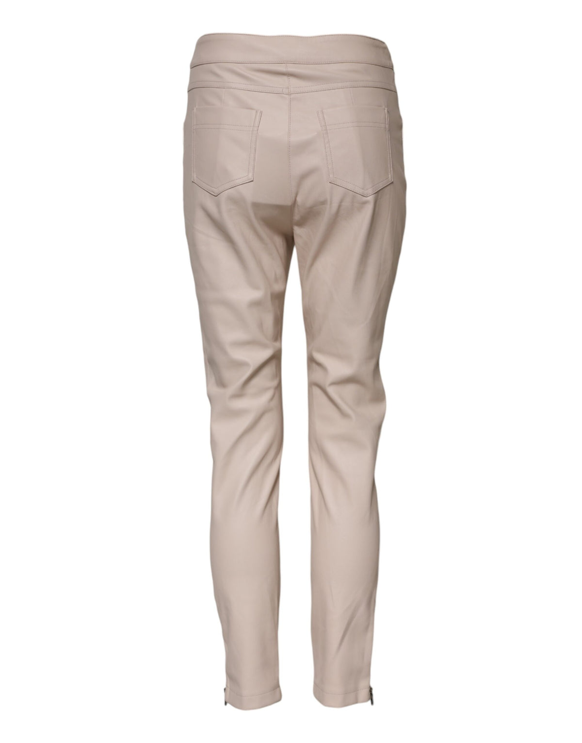 New Elisabetta Franchi Beige High Waist Tapered Pants