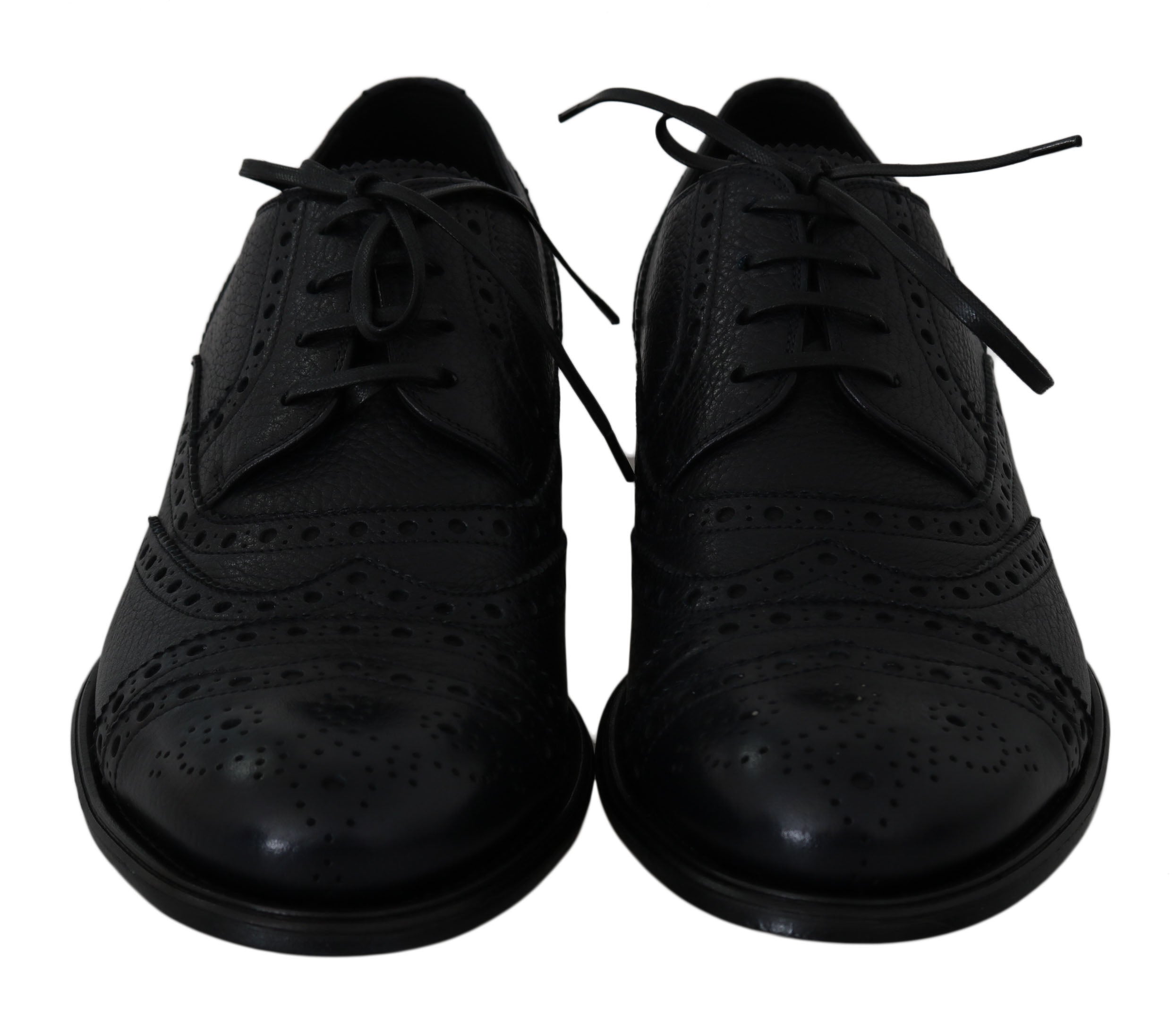 Dolce & Gabbana Blue Leather Wingtip Oxford Dress Shoes