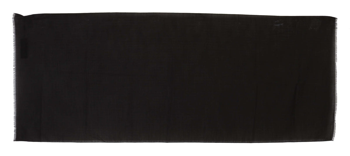 New Dolce & Gabbana Dark Gray Virgin Wool Striped Pattern Wrap Scarf