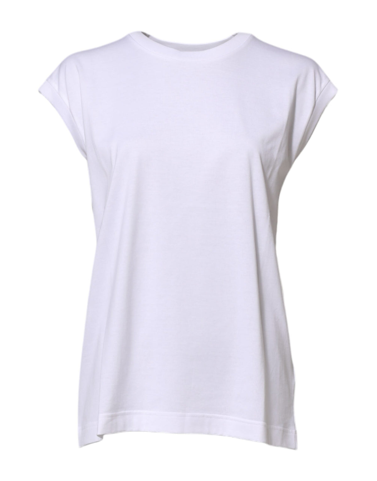 New Dolce & Gabbana White Cotton Sleeveless Women Tank T-shirt