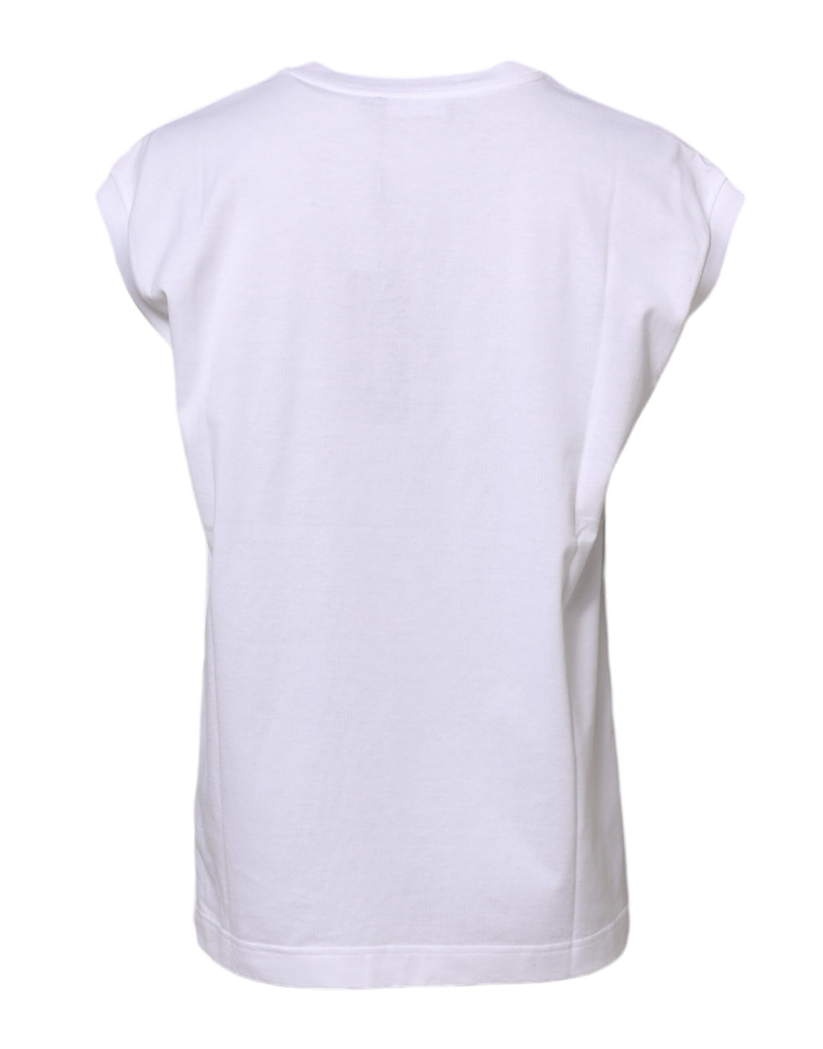 New Dolce & Gabbana White Cotton Sleeveless Women Tank T-shirt