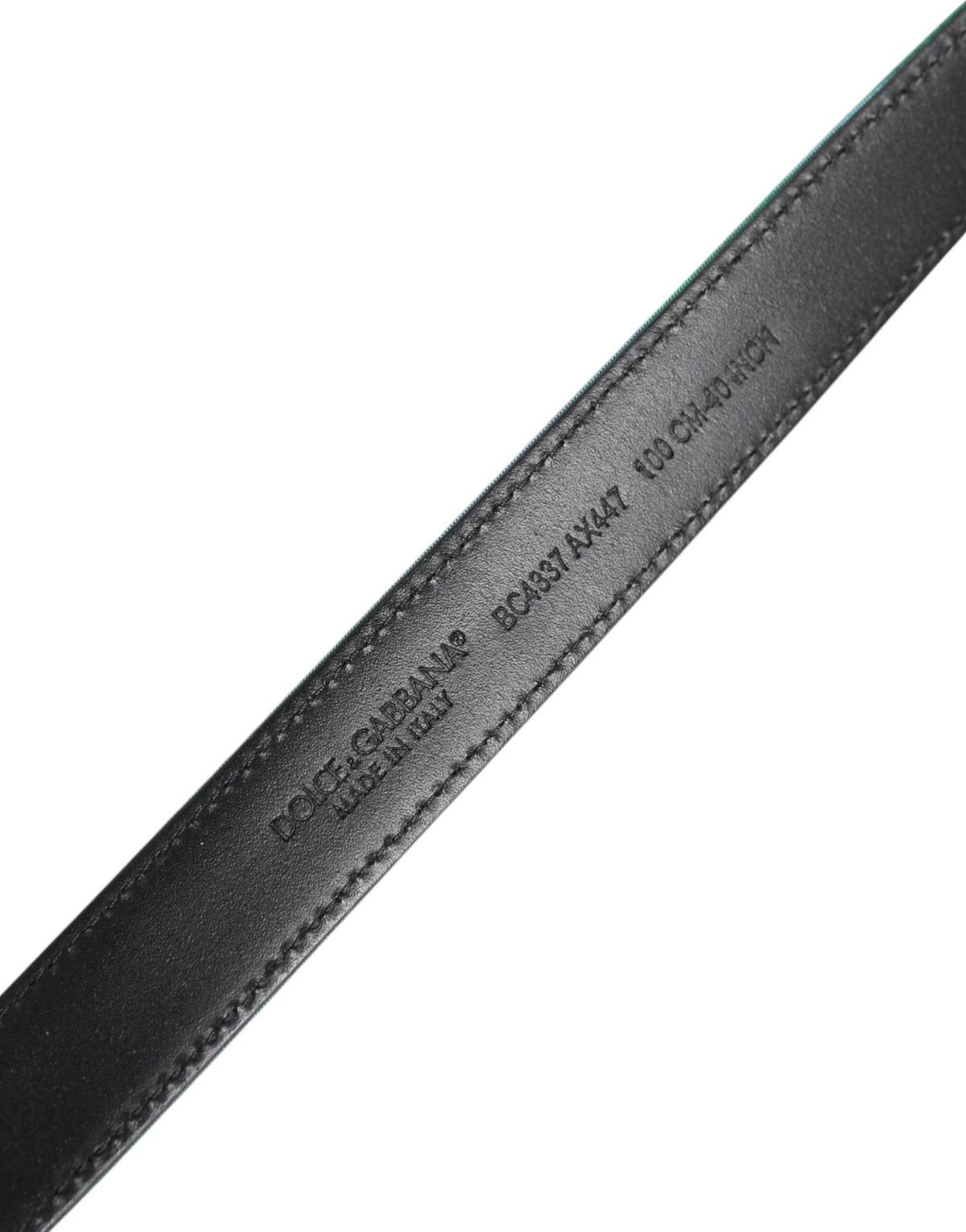 New Dolce & Gabbana Green Black Metal Buckle Belt