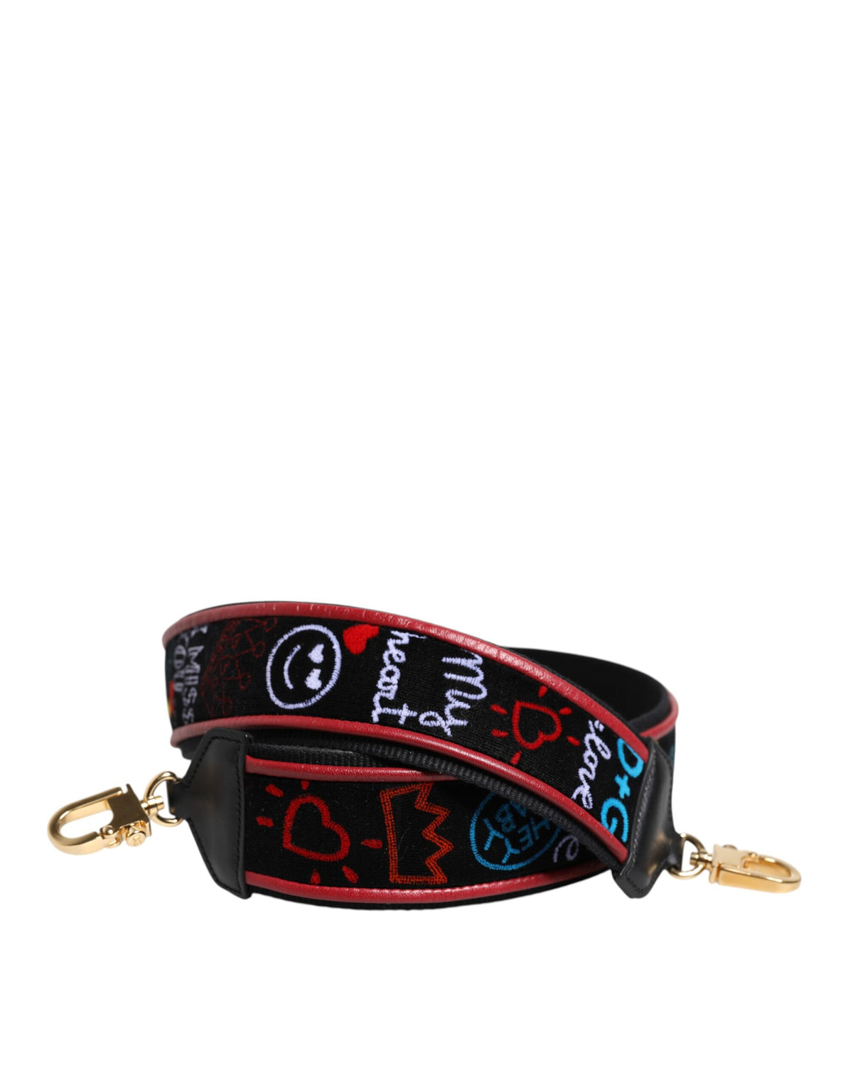 Dolce & Gabbana Black Cotton Printed Women Bag Accessory Shoulder Strap, new with tags – image 1 of 5