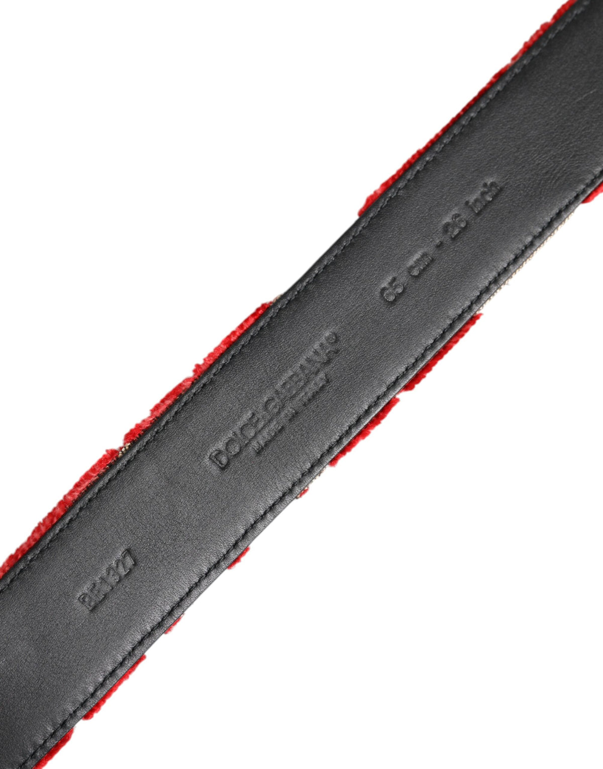New Dolce & Gabbana Red Silver DG Logo Metal Buckle Belt