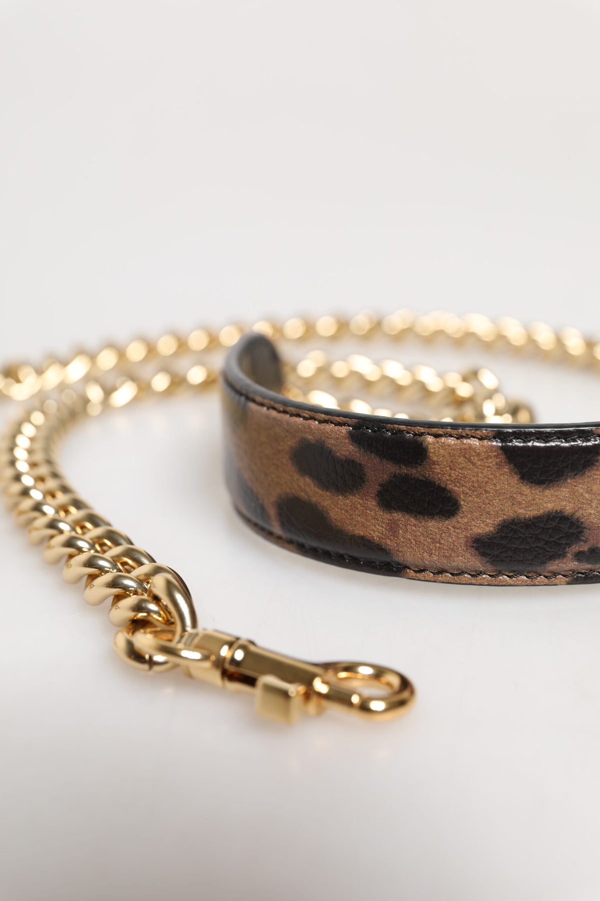Dolce & Gabbana Brown Leopard Gold Brass Chain Accessory Shoulder Strap, new with tags – image 5 of 5