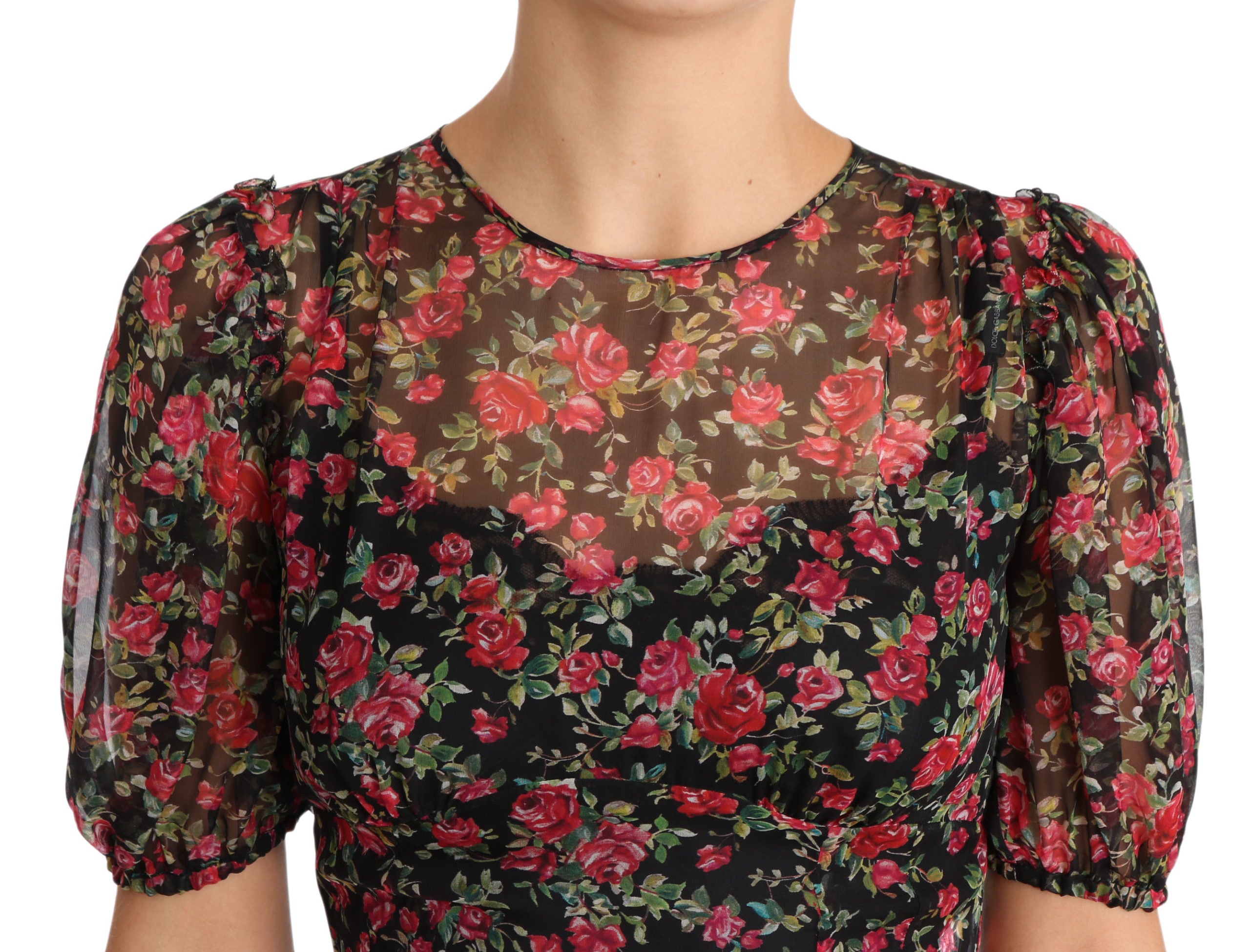 Dolce & Gabbana Black Floral Roses A-Line Shift Gown Dress - PreLoved & Luxe