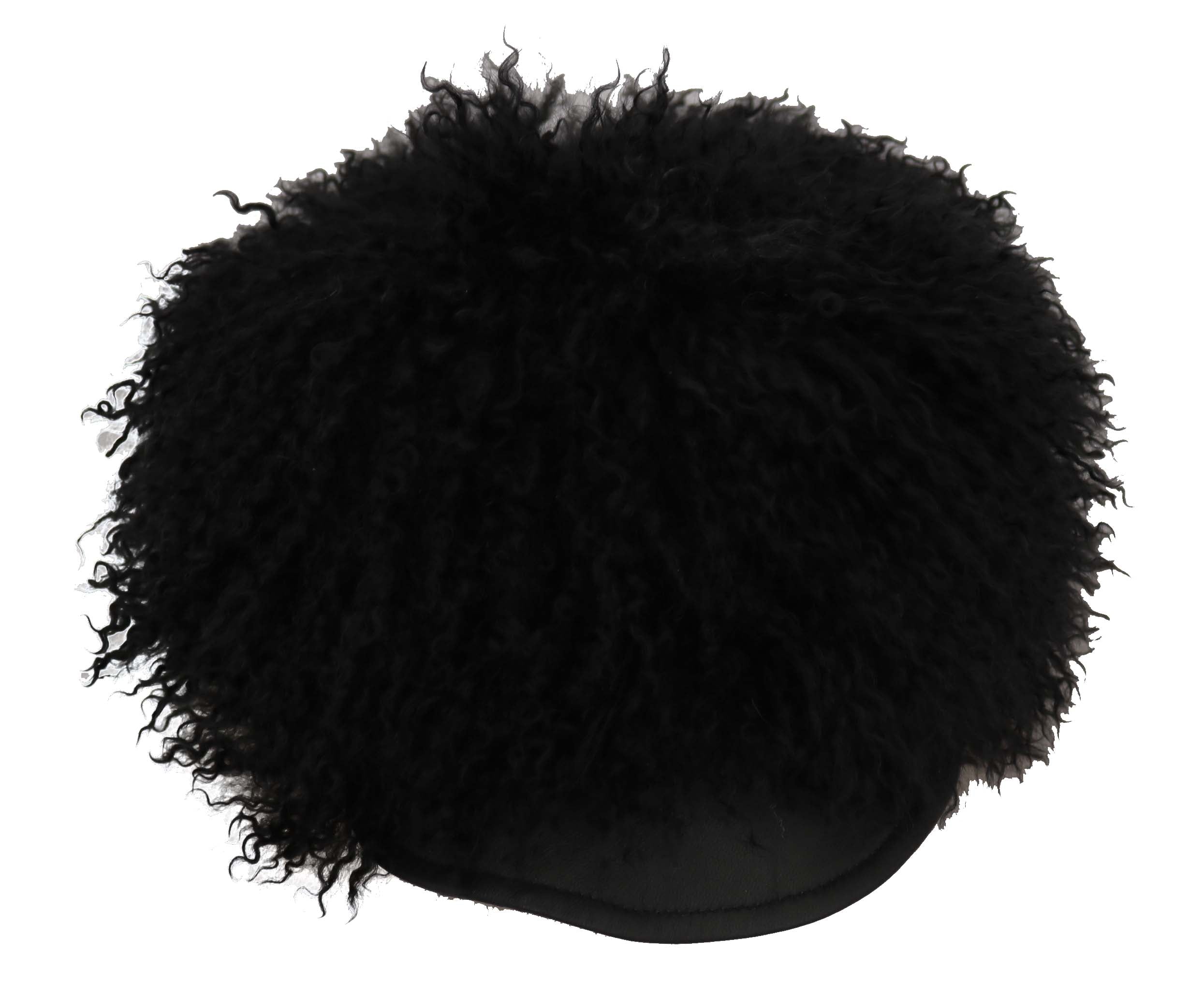 Dolce & Gabbana Black Tibet Lamb Fur Leather Gatsby Hat - PreLoved & Luxe
