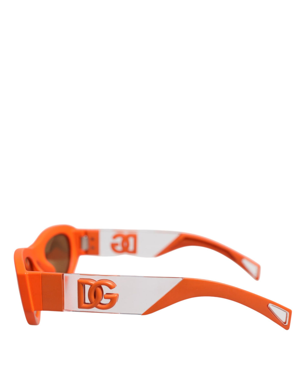 New Dolce & Gabbana Orange Reborn To Live Oval Frame Logo Eyewear Sunglasses