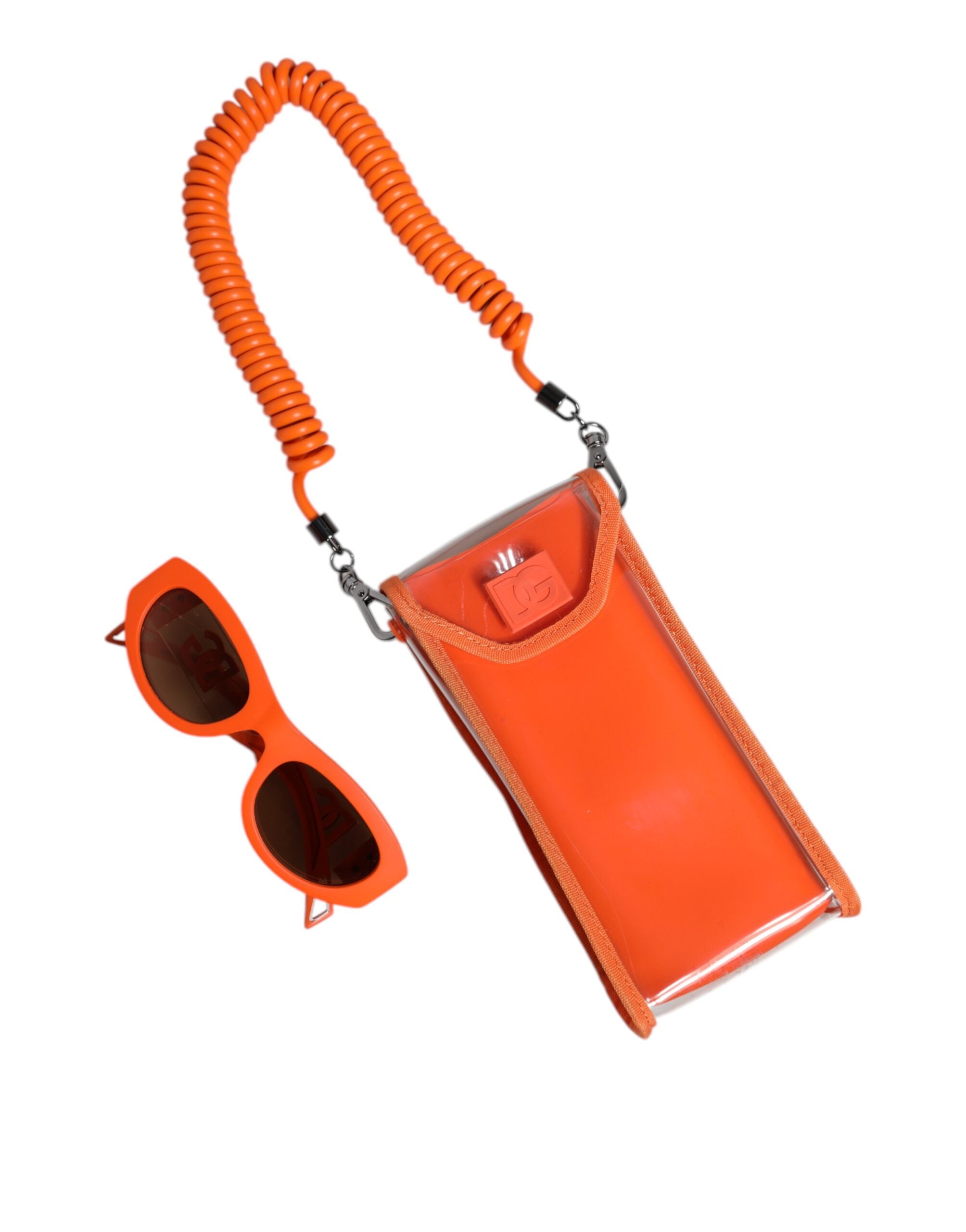 New Dolce & Gabbana Orange Reborn To Live Oval Frame Logo Eyewear Sunglasses