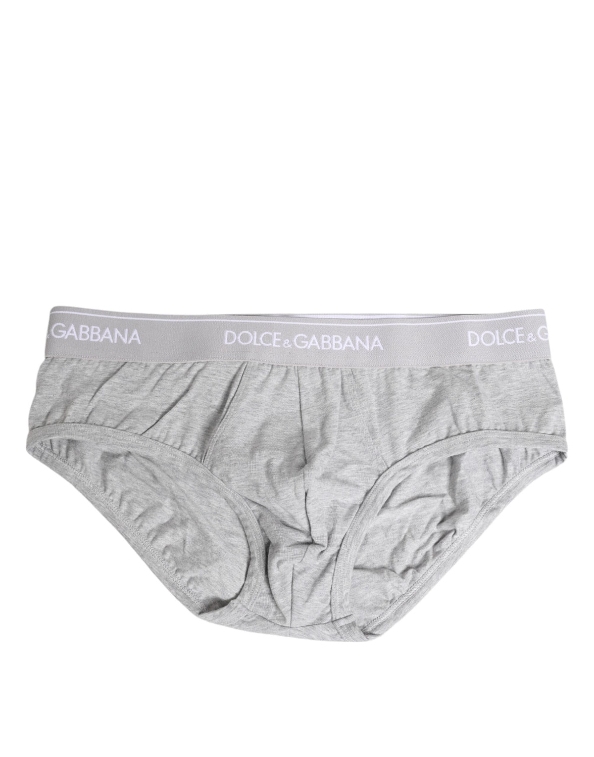 New Dolce & Gabbana Gray Cotton Stretch Regular Brief Underwear