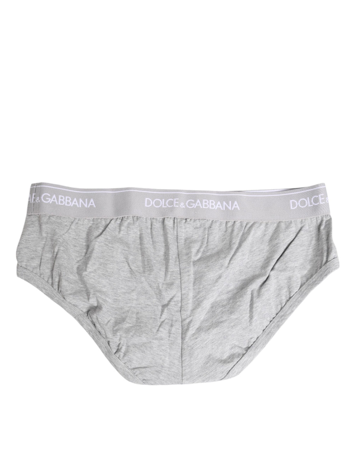 New Dolce & Gabbana Gray Cotton Stretch Regular Brief Underwear