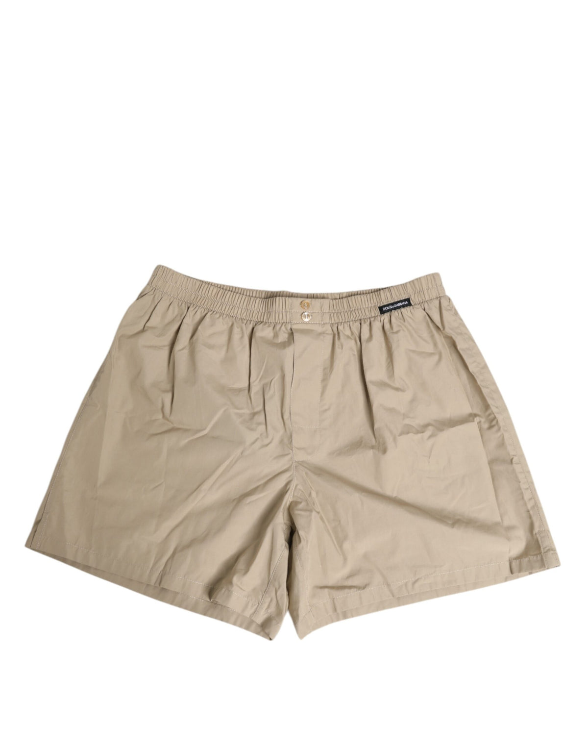 New Dolce & Gabbana Beige Cotton Regular Boxer Shorts Underwear