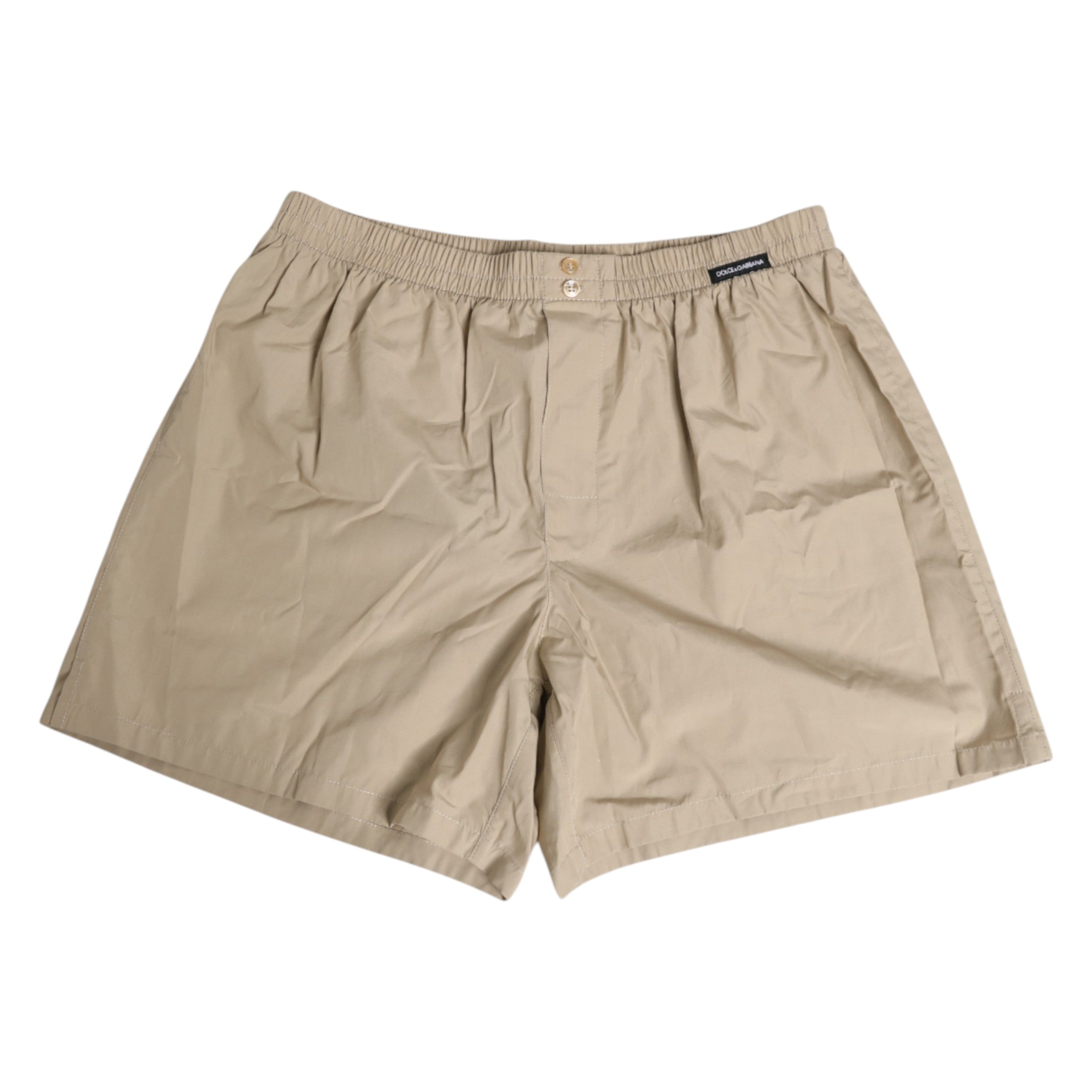 New Dolce & Gabbana Beige Cotton Regular Boxer Shorts Underwear