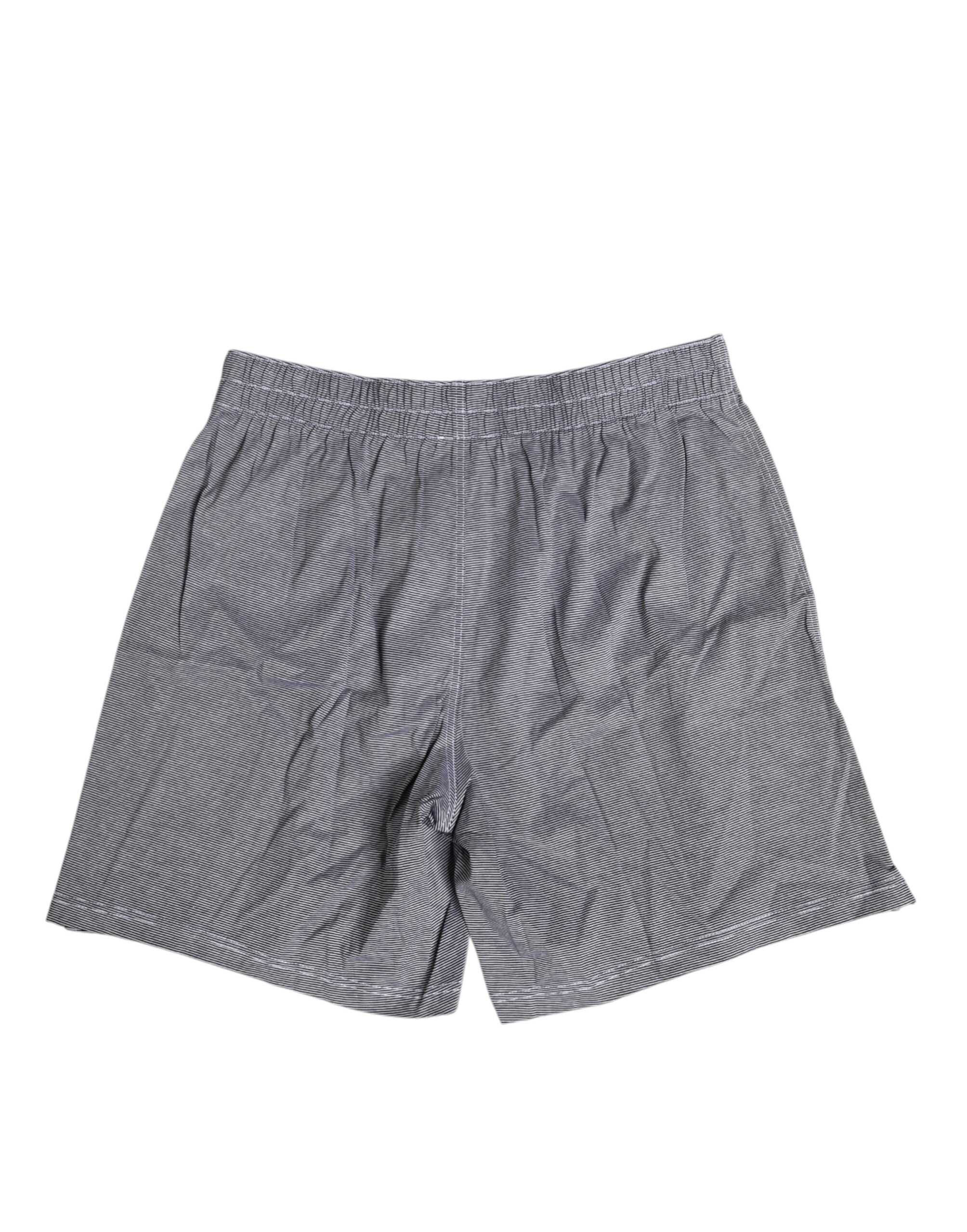 New Dolce & Gabbana Gray Striped Cotton Regular Boxer Underwear
