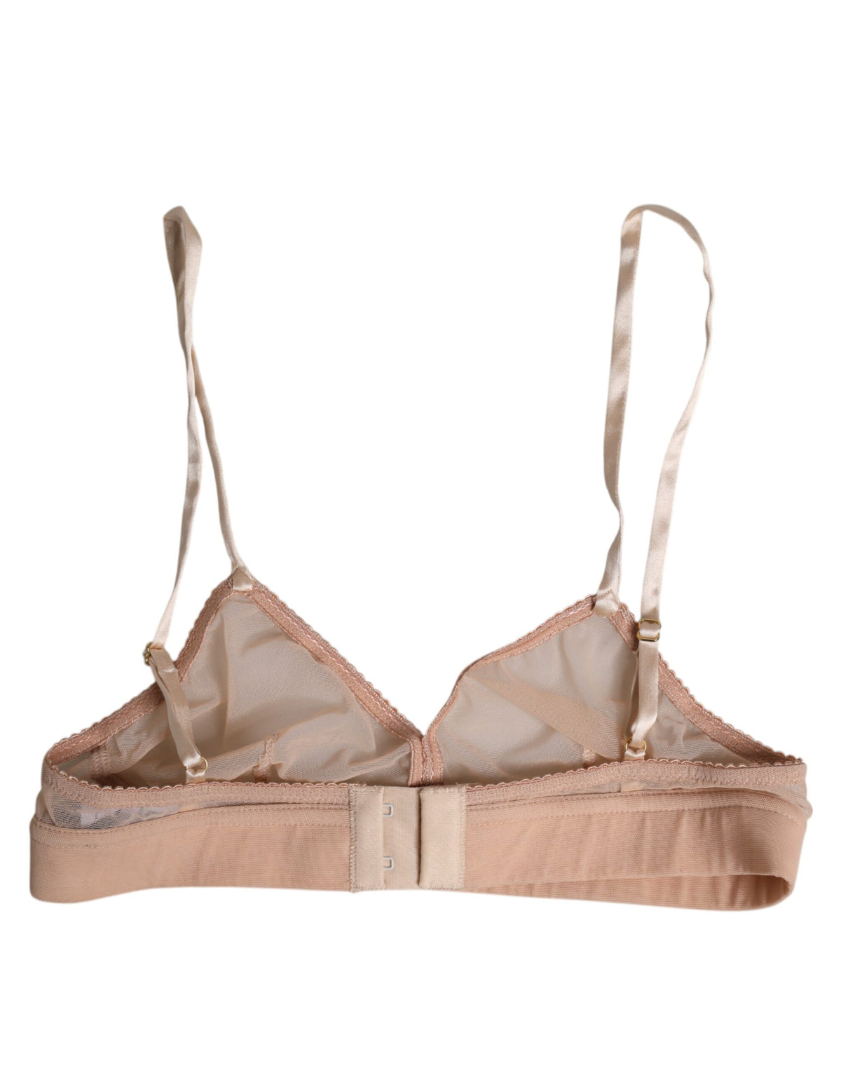New Dolce & Gabbana Powder Pink Nylon DG Logo Non Wire Bra Underwear