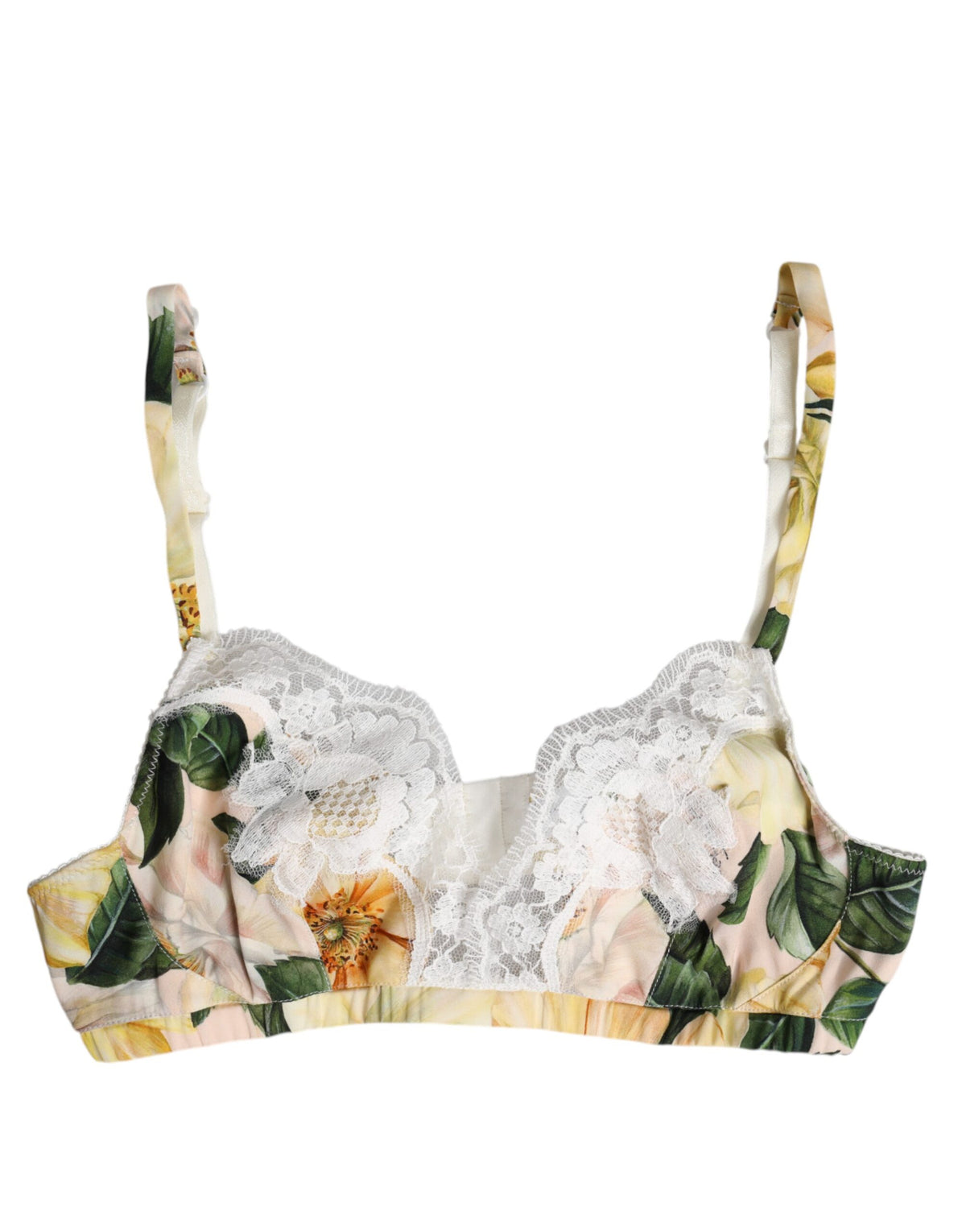 New Dolce & Gabbana Multicolor Floral Print Non Wire Bra Underwear