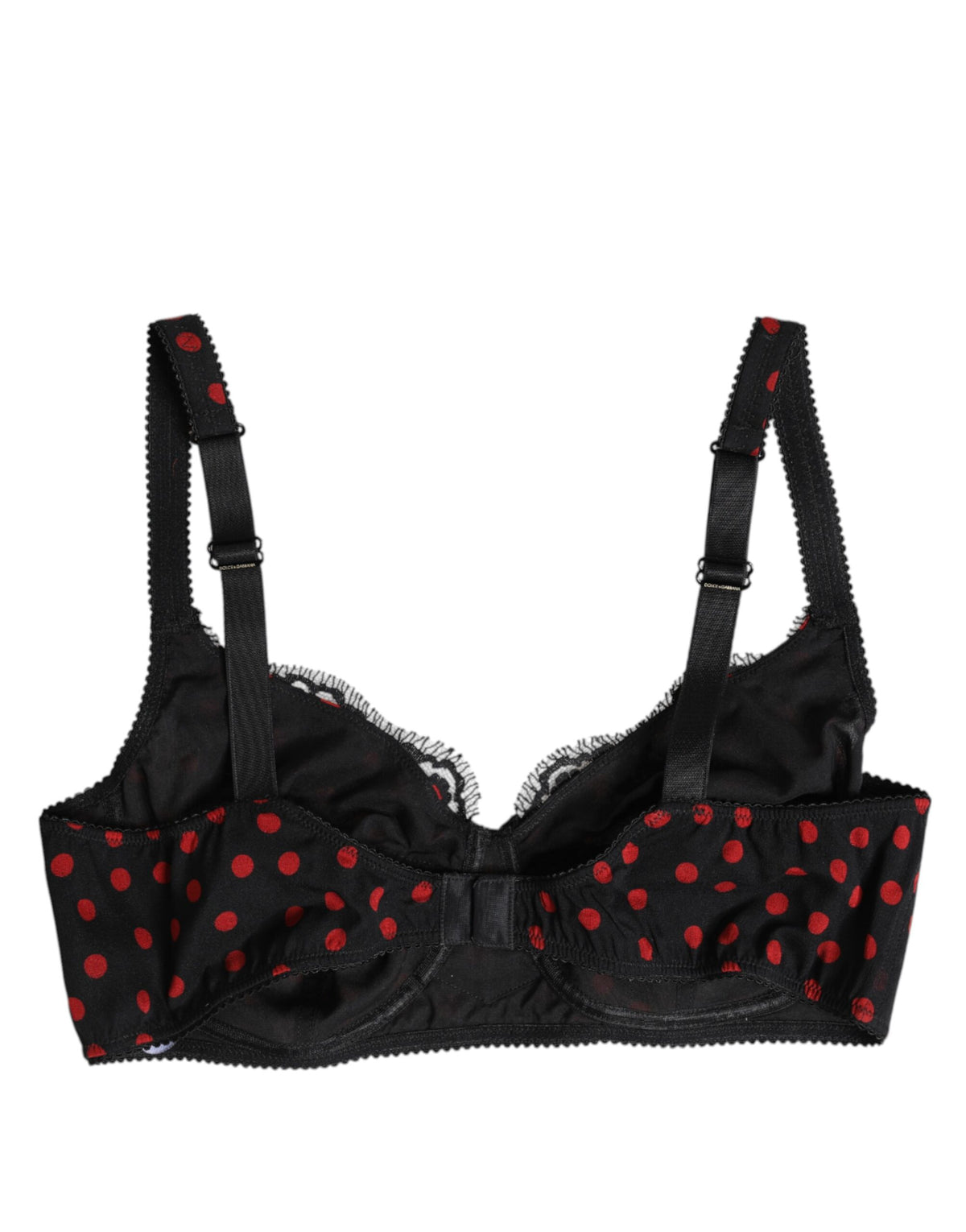 New Dolce & Gabbana Black Red Polka Dot Underwired Balconette Underwear